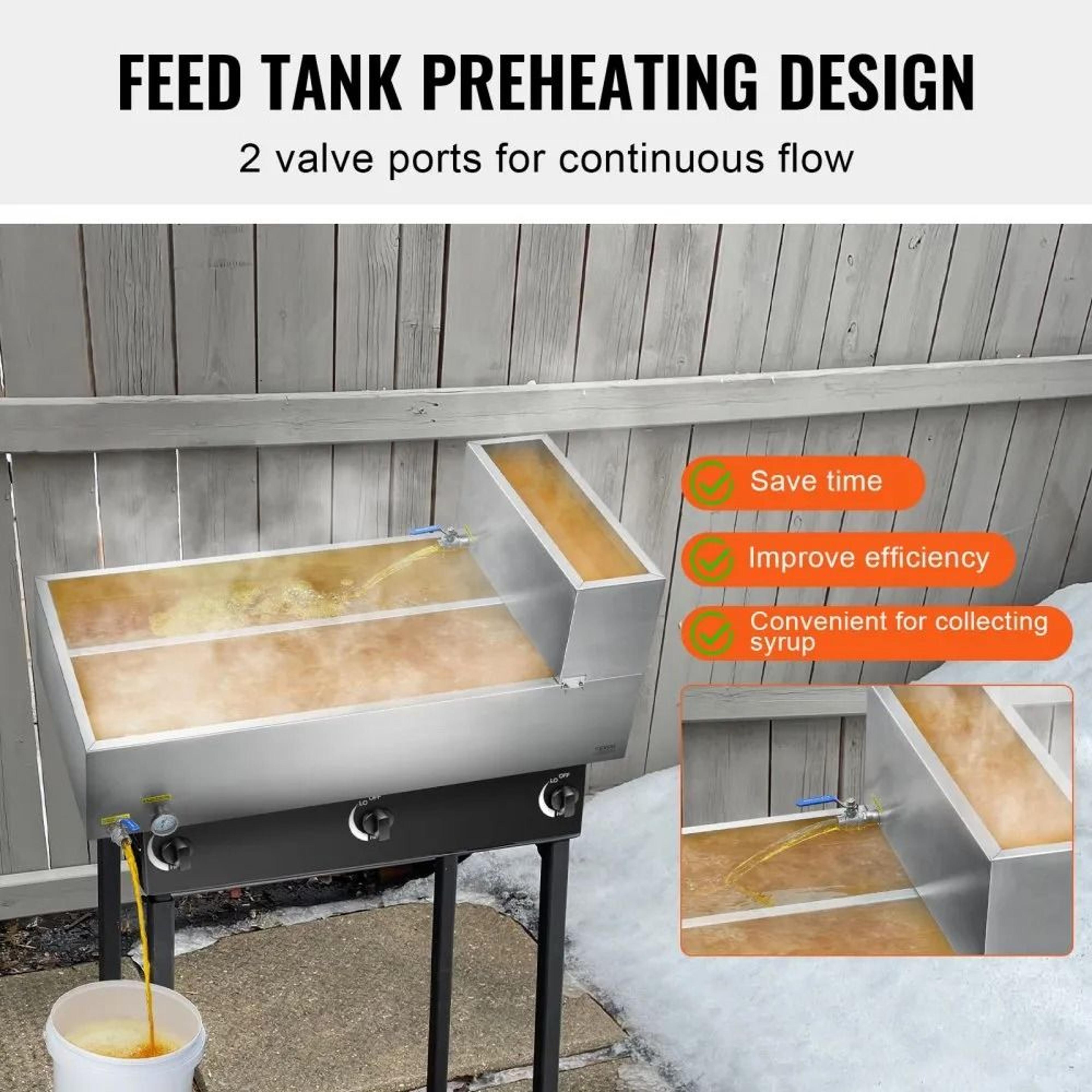 47 Gallon Maple Syrup Evaporator Pan 304 Stainless Steel With Thermometer And Dual Valves 2