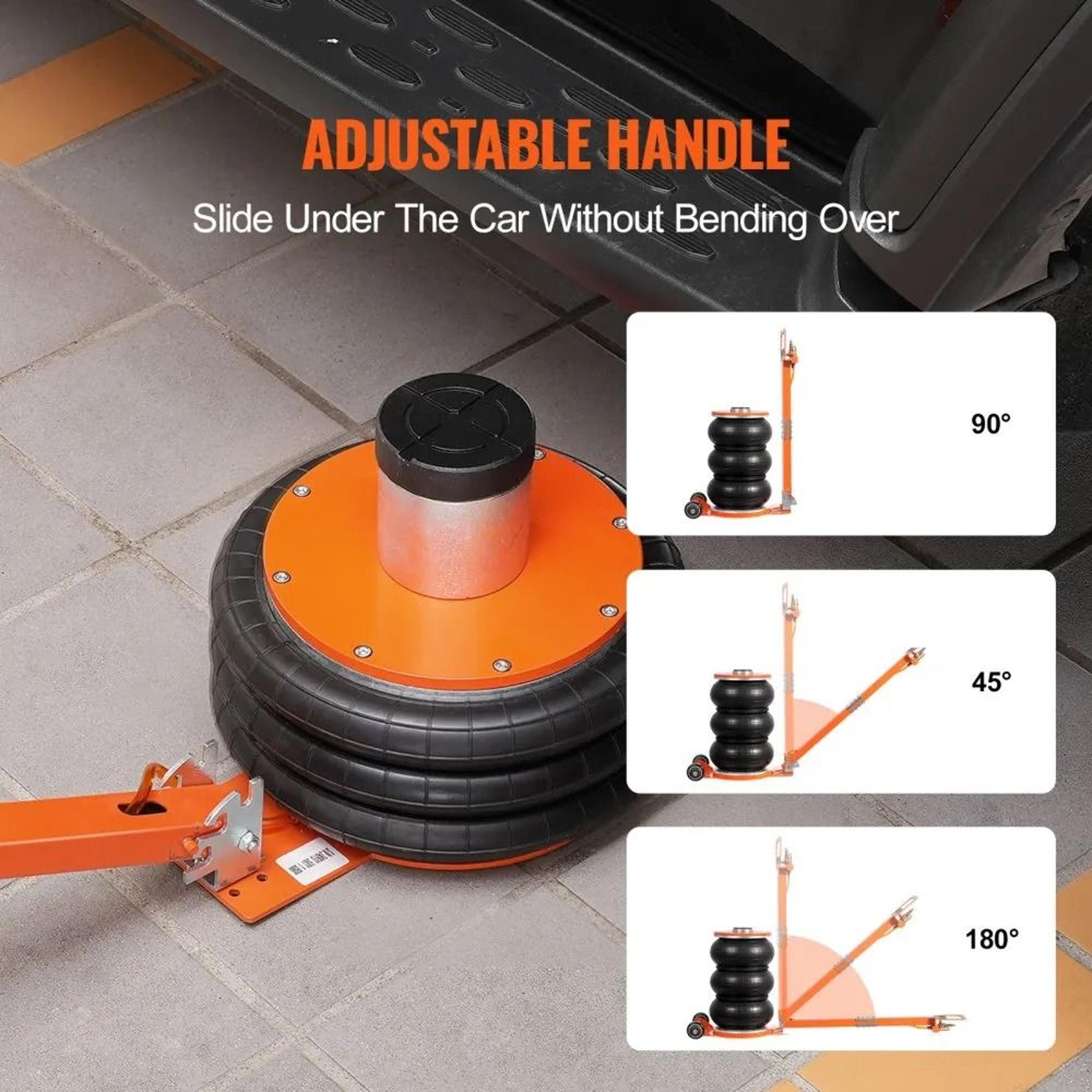 5 Ton Pneumatic Air Jack With Adjustable Handle Heightened Column And Rubber Pad 3