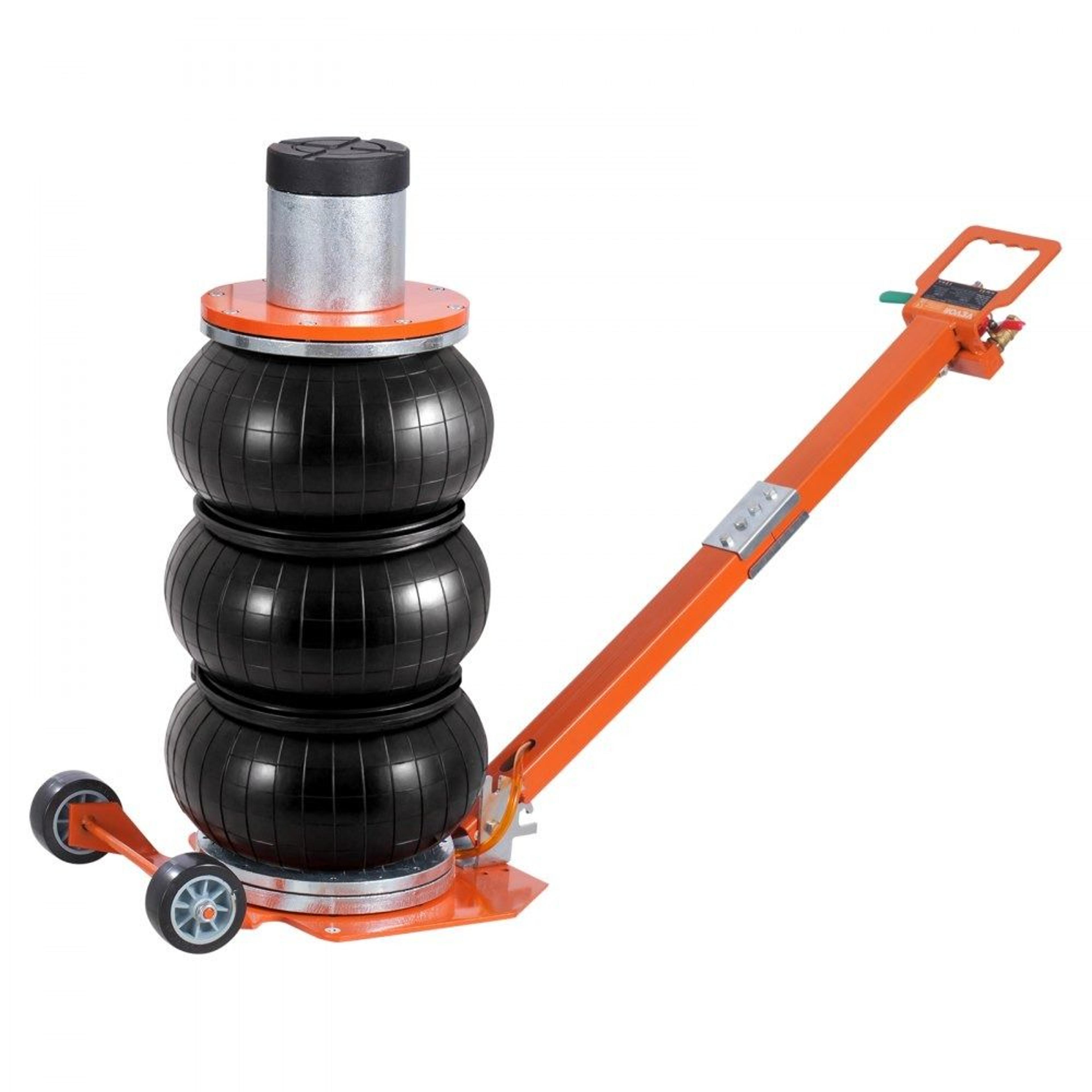 3 ton pneumatic air jack with heightened column adjustable handle and rubber pad
