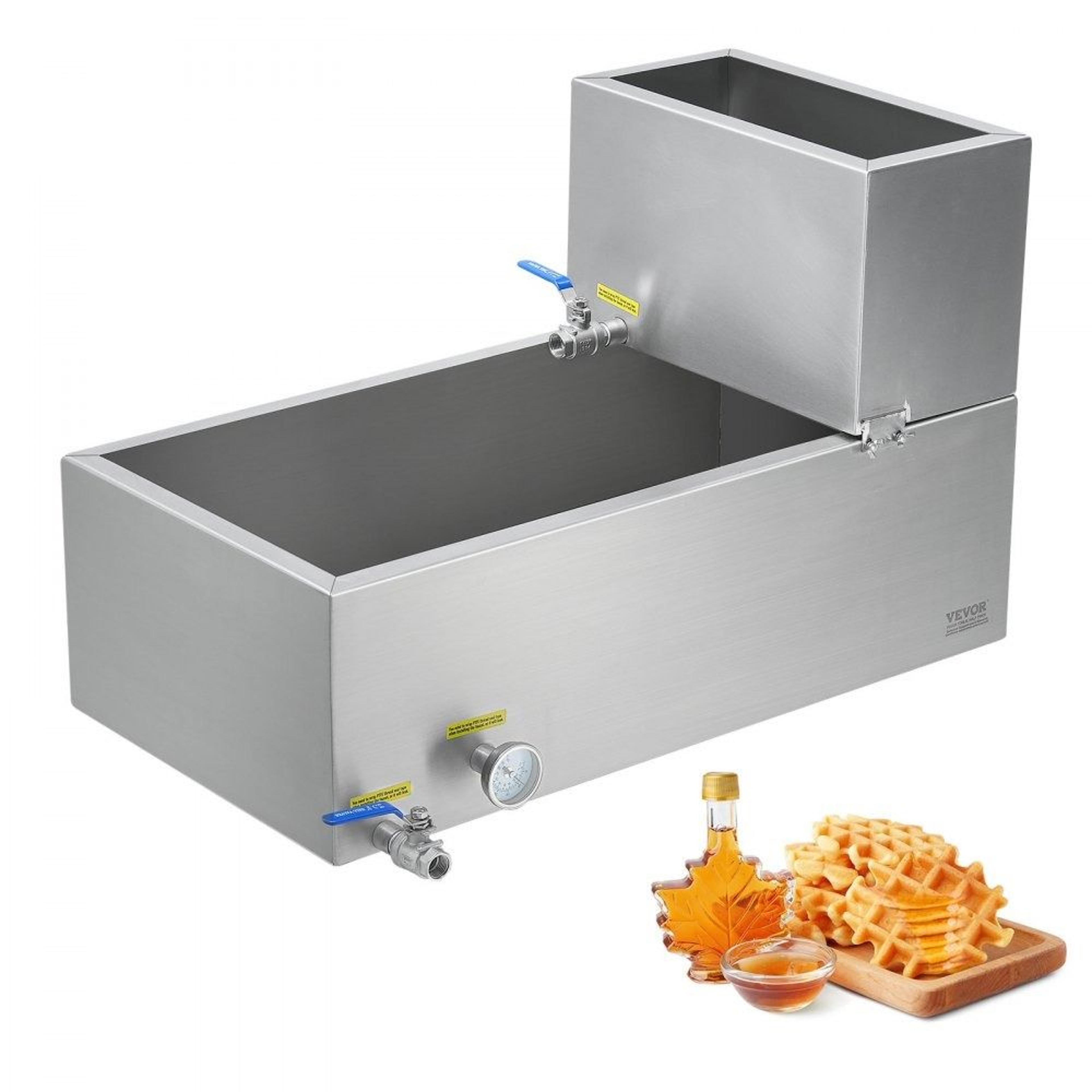 19.6 gallon maple syrup evaporator pan 304 stainless steel with thermometer and valves