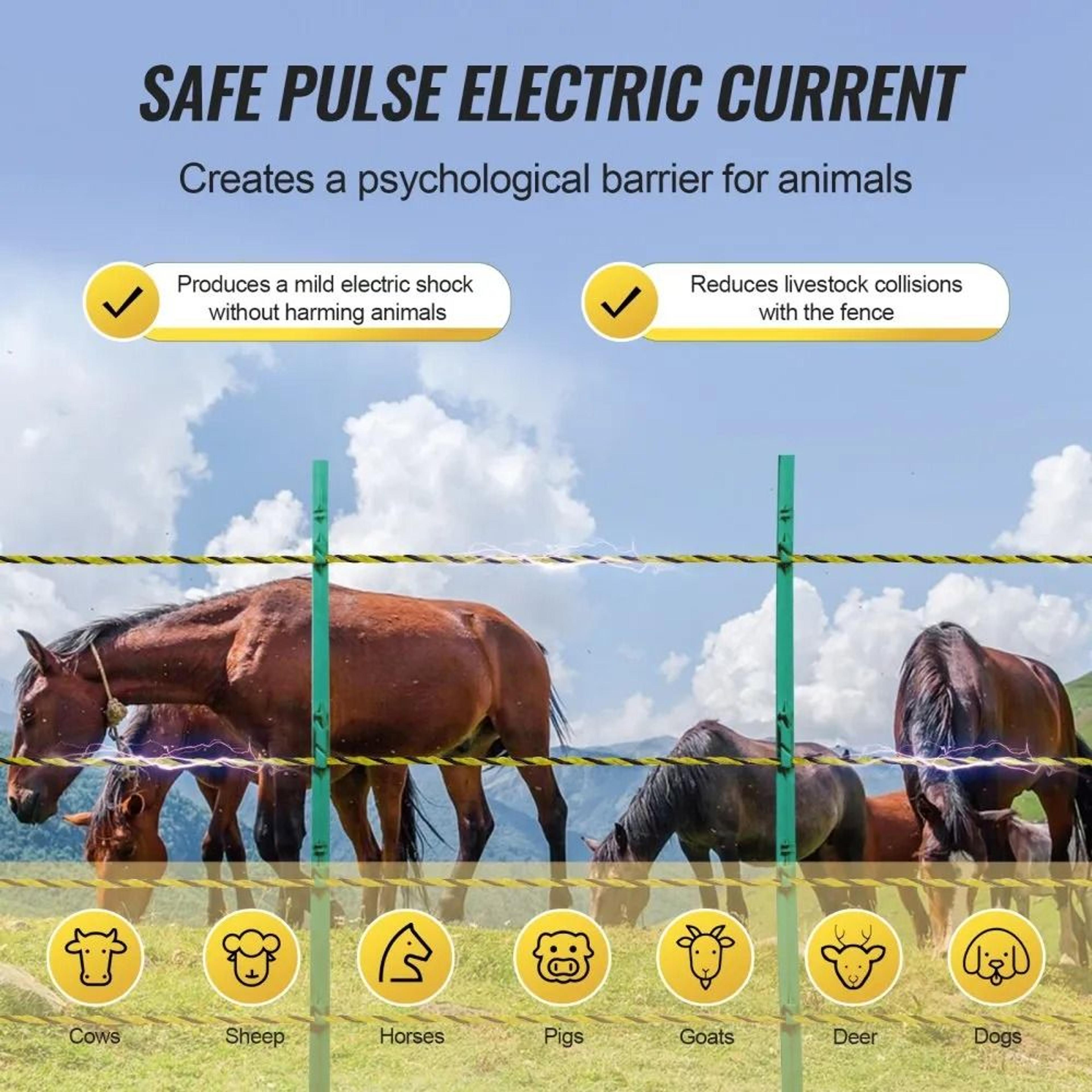 Electric Fence Polywire 3366 Ft With 6 Stainless Steel Strands And HDPE Fiber 3