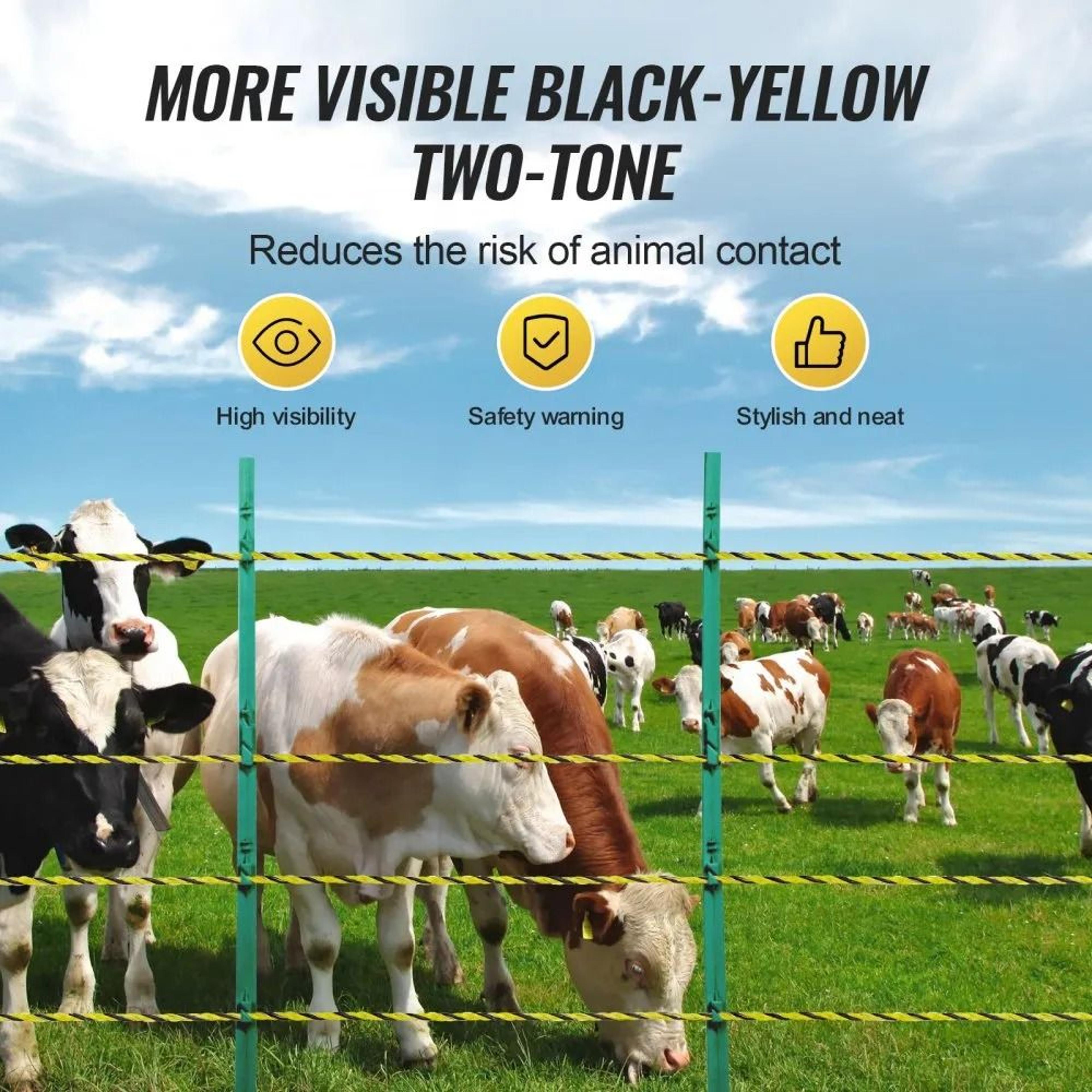 Electric Fence Polywire 3366 Ft With 6 Stainless Steel Strands And HDPE Fiber 1