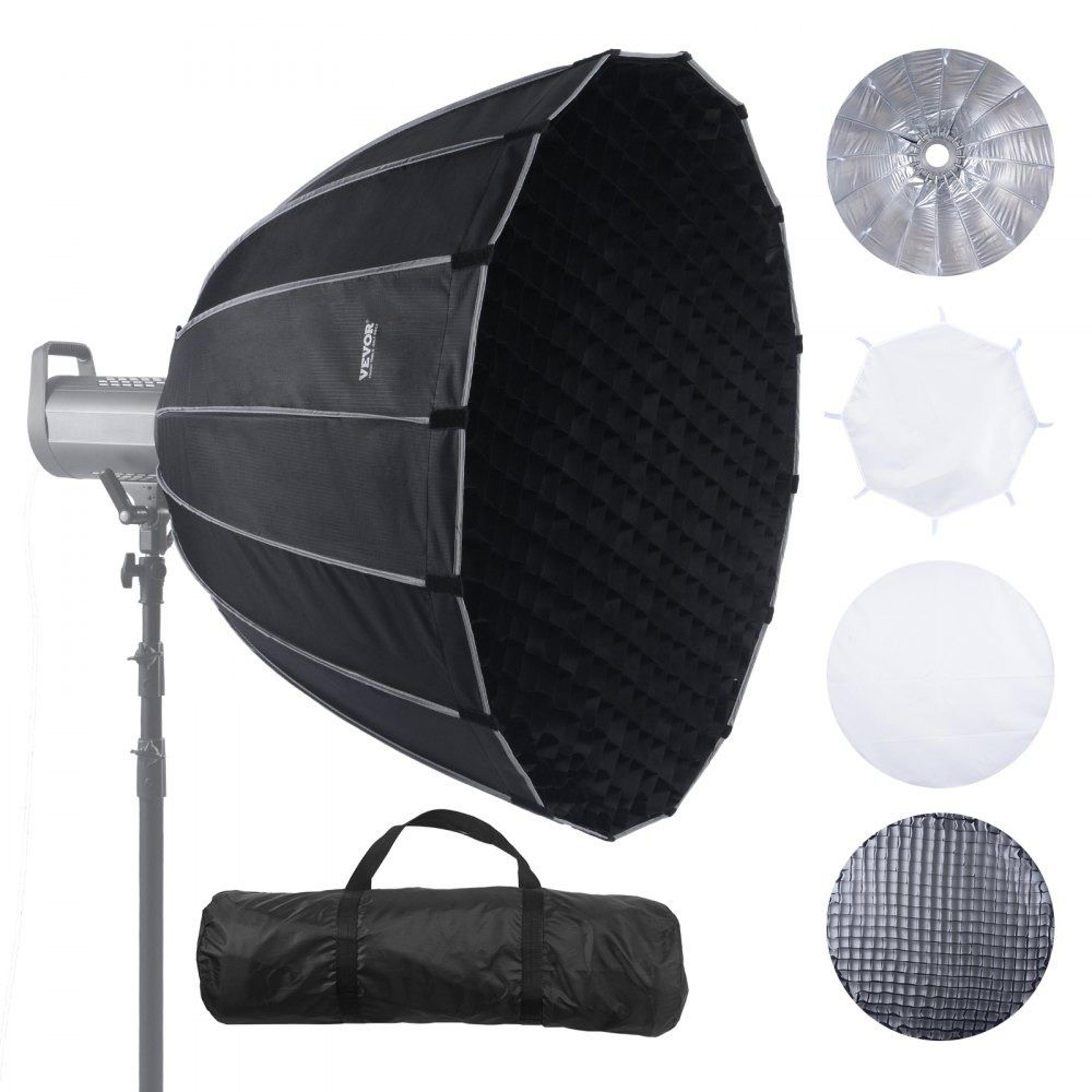 33 inch parabolic softbox quick fold bowens mount photography light modifier