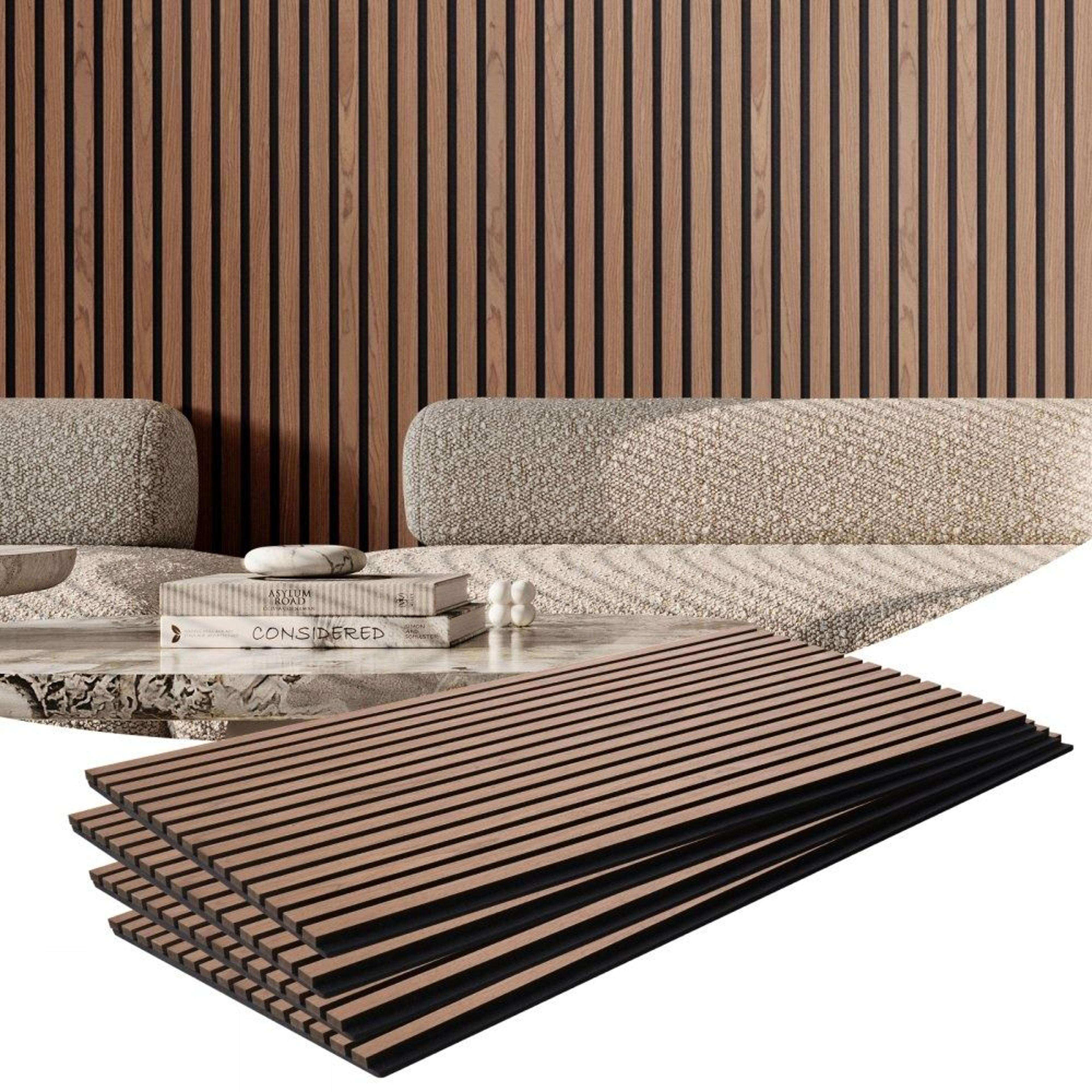 wood slat acoustic panels 23.6 x 47.2 inch walnut mdf wall panels 4 pack