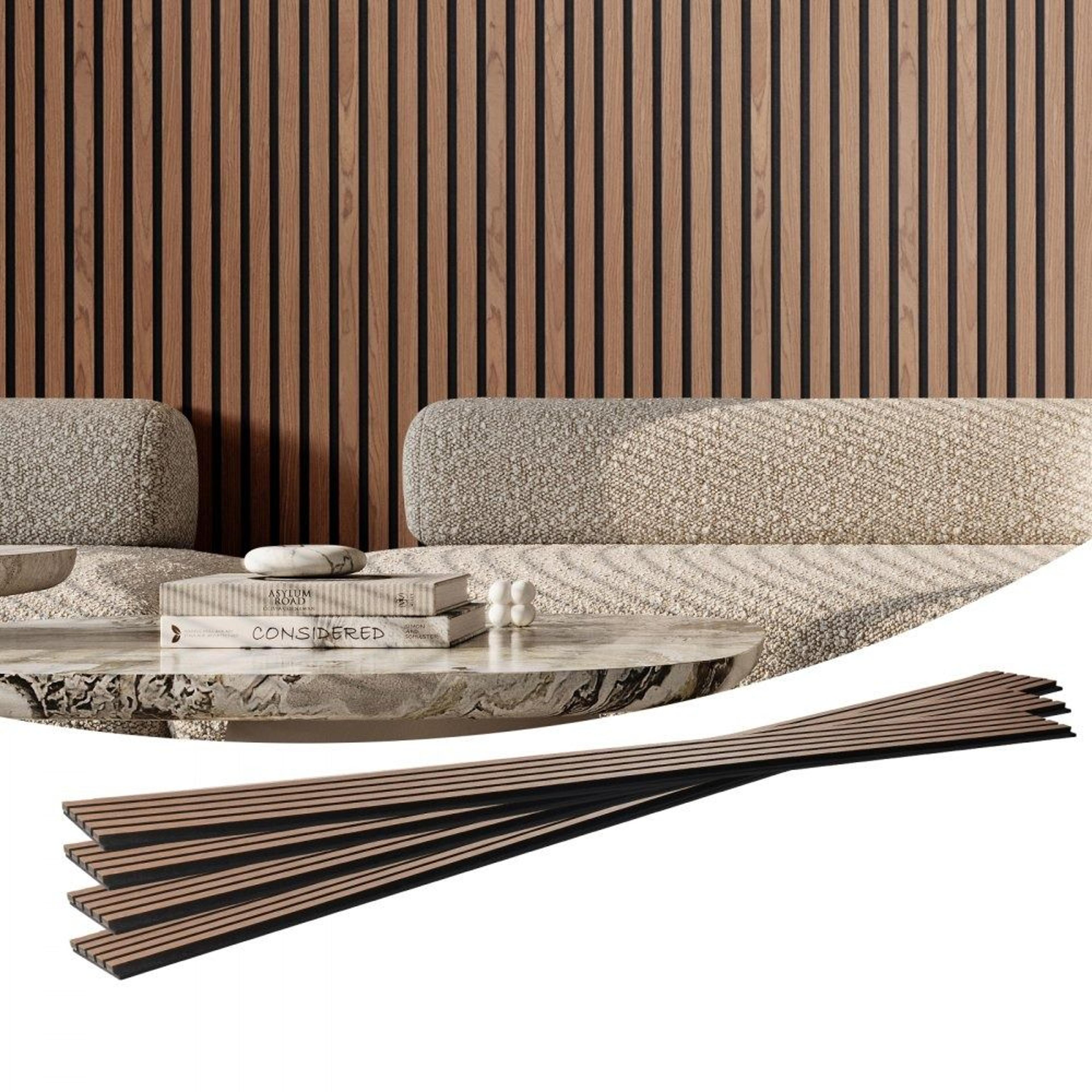 wood slat acoustic wall panels 94.5 inch walnut mdf panels for noise reduction and interior decor