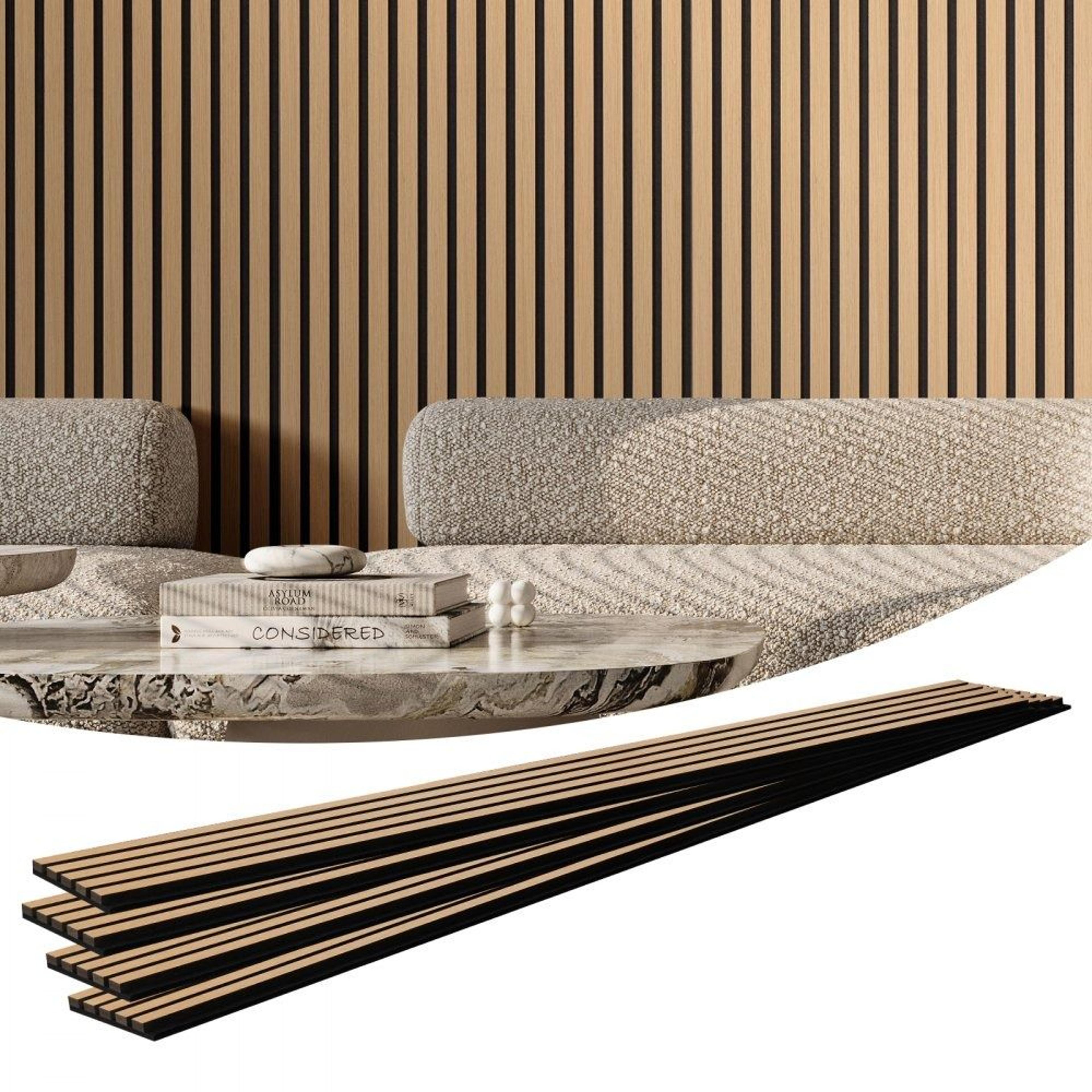wood slat acoustic wall panels light oak mdf noise reducing panels 94.5 x 7.9 inch