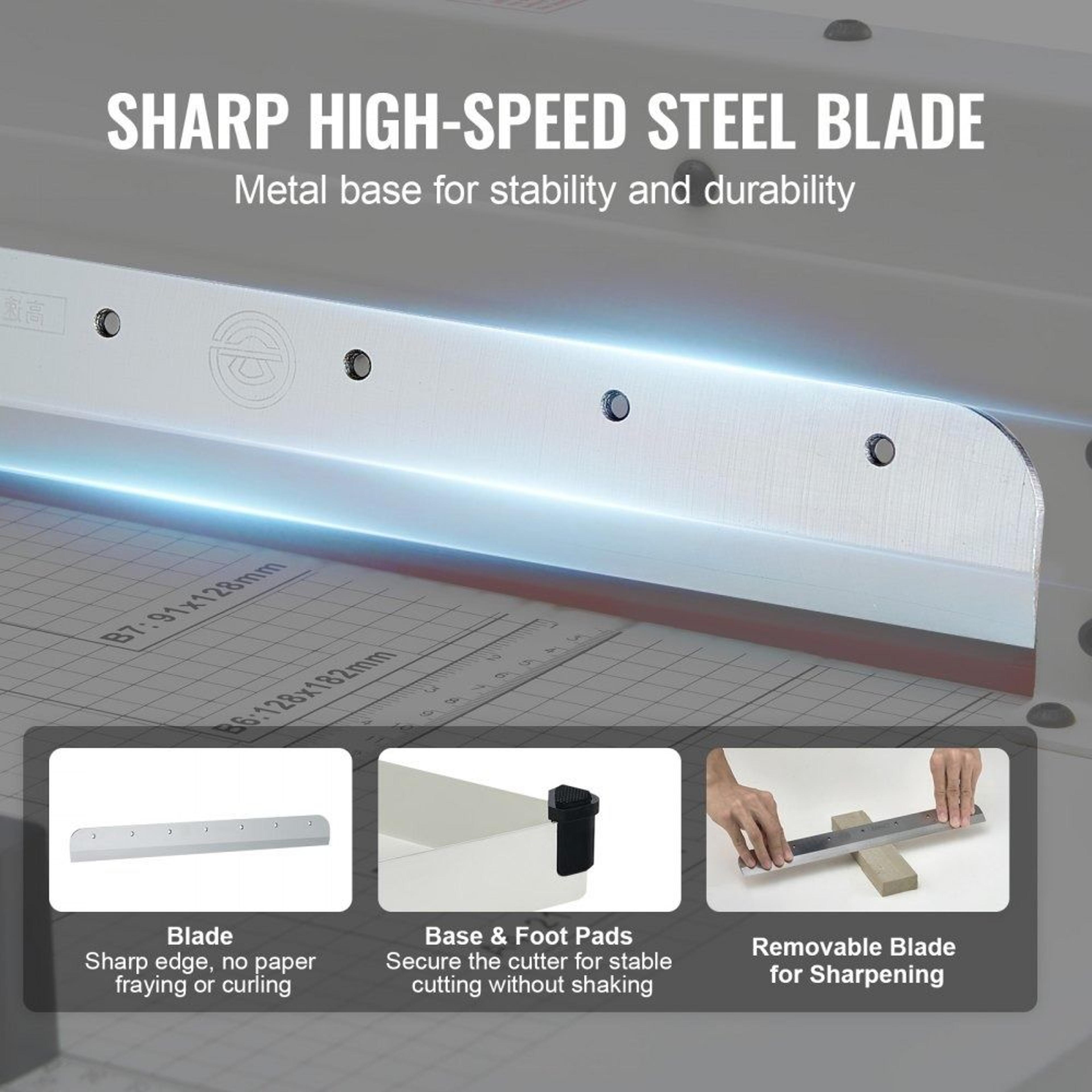 12 Inch Heavy Duty Guillotine Paper Cutter 400 Sheet Capacity Steel Stack Paper Trimmer 4