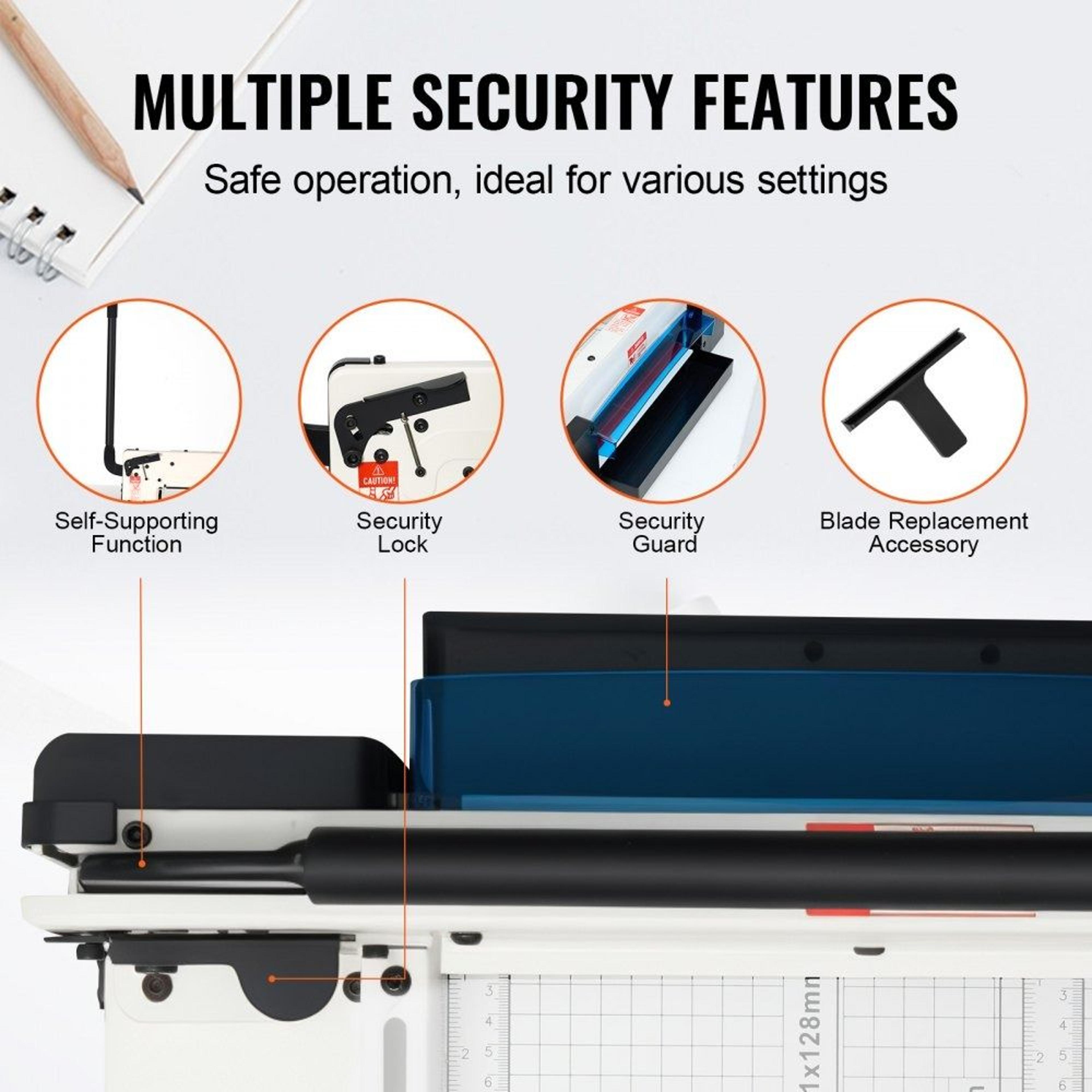 12 Inch Heavy Duty Guillotine Paper Cutter 400 Sheet Capacity Steel Stack Paper Trimmer 2