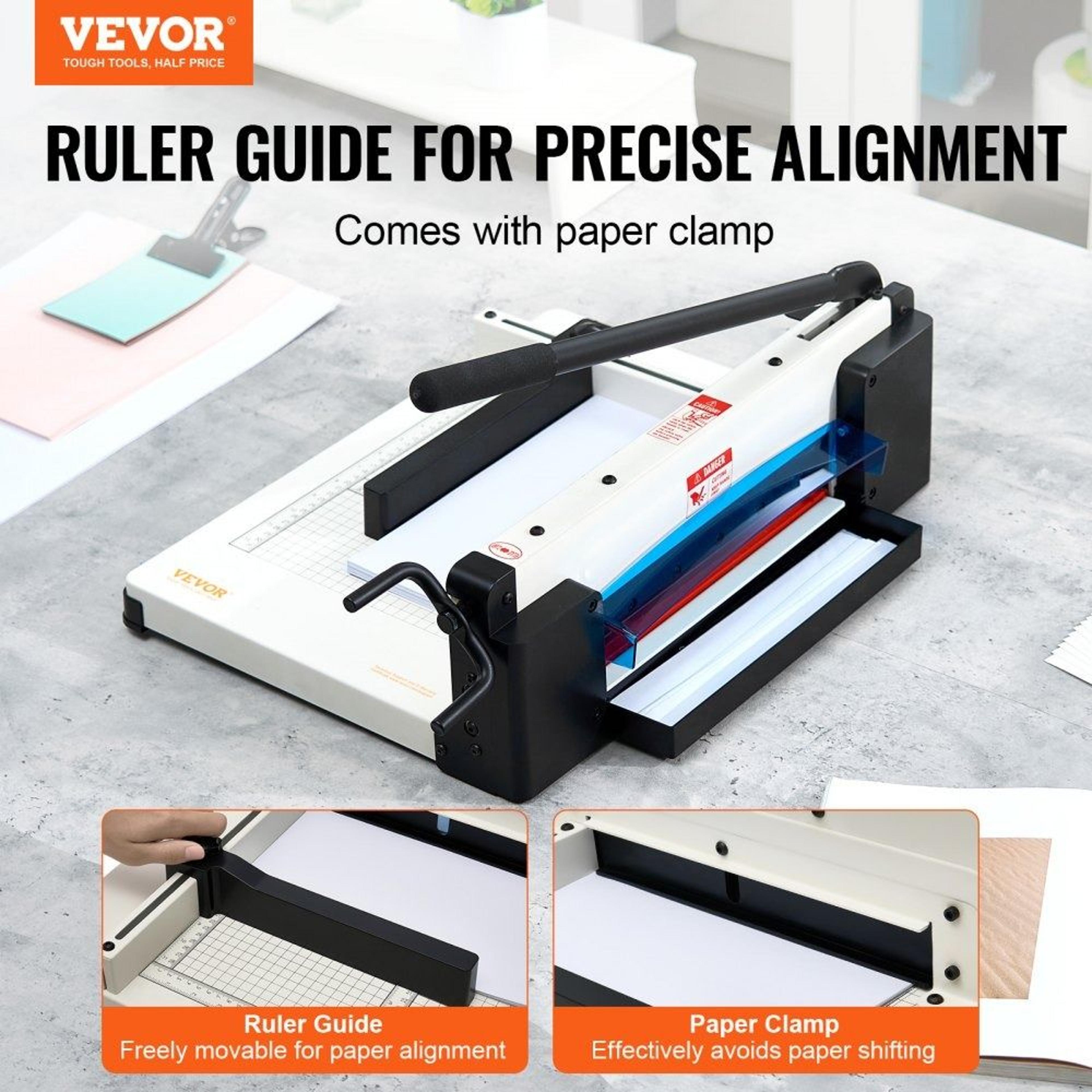 12 Inch Heavy Duty Guillotine Paper Cutter 400 Sheet Capacity Steel Stack Paper Trimmer 1
