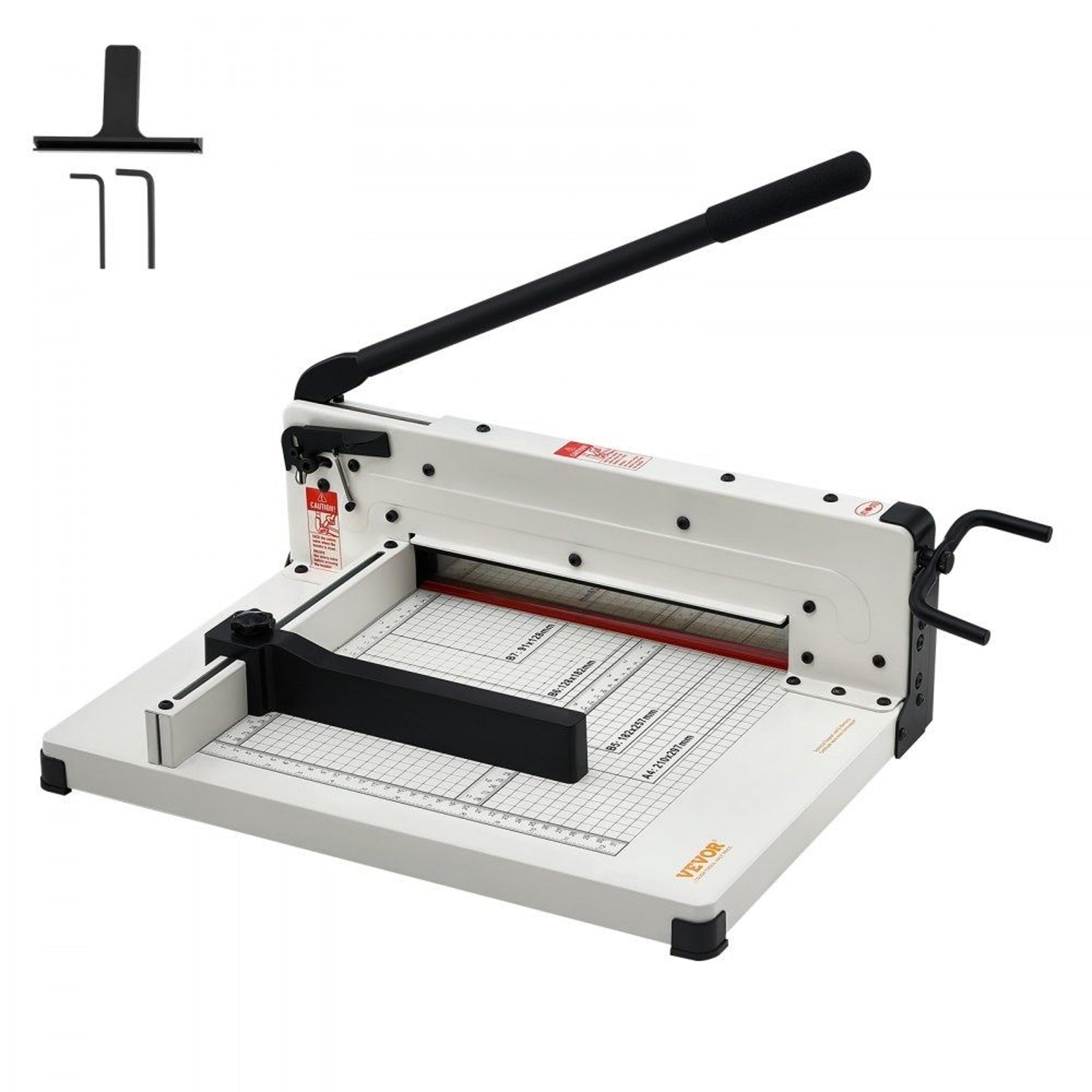 12 Inch Heavy Duty Guillotine Paper Cutter 400 Sheet Capacity Steel Stack Paper Trimmer 7