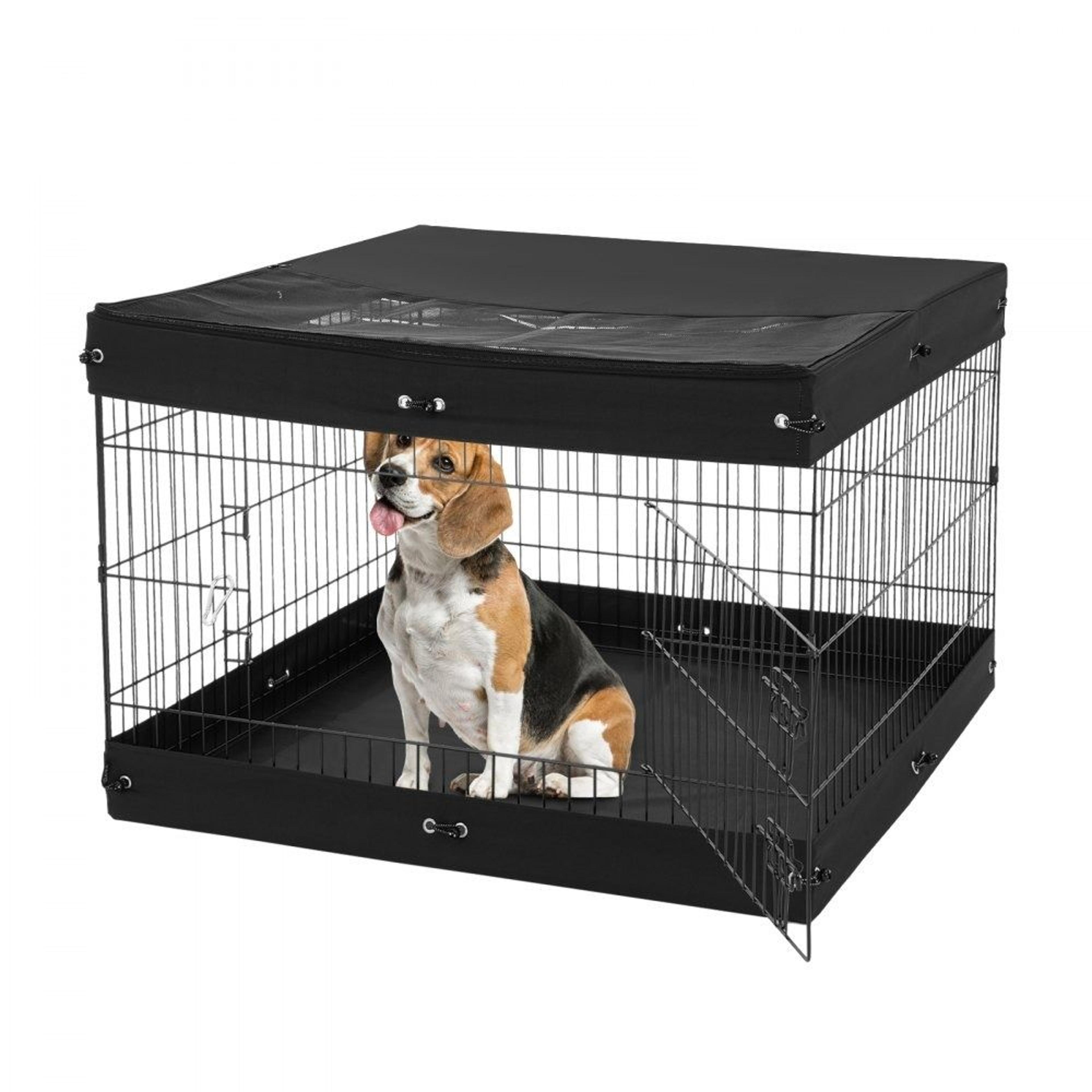 dog playpen 4 panel 24 in foldable metal pet exercise pen with top cover and bottom pad