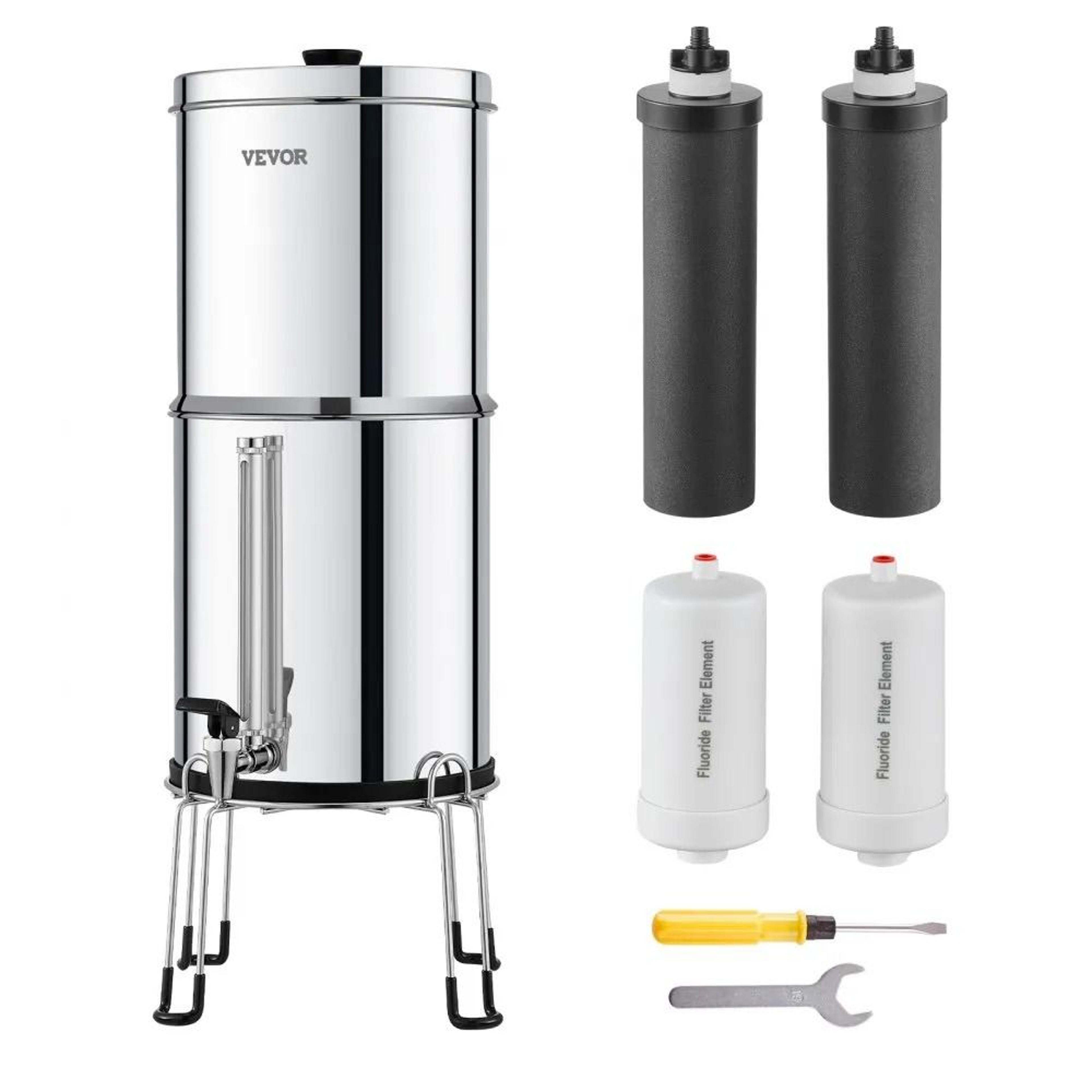 gravity-fed water filter system 304 stainless steel countertop water filtration system