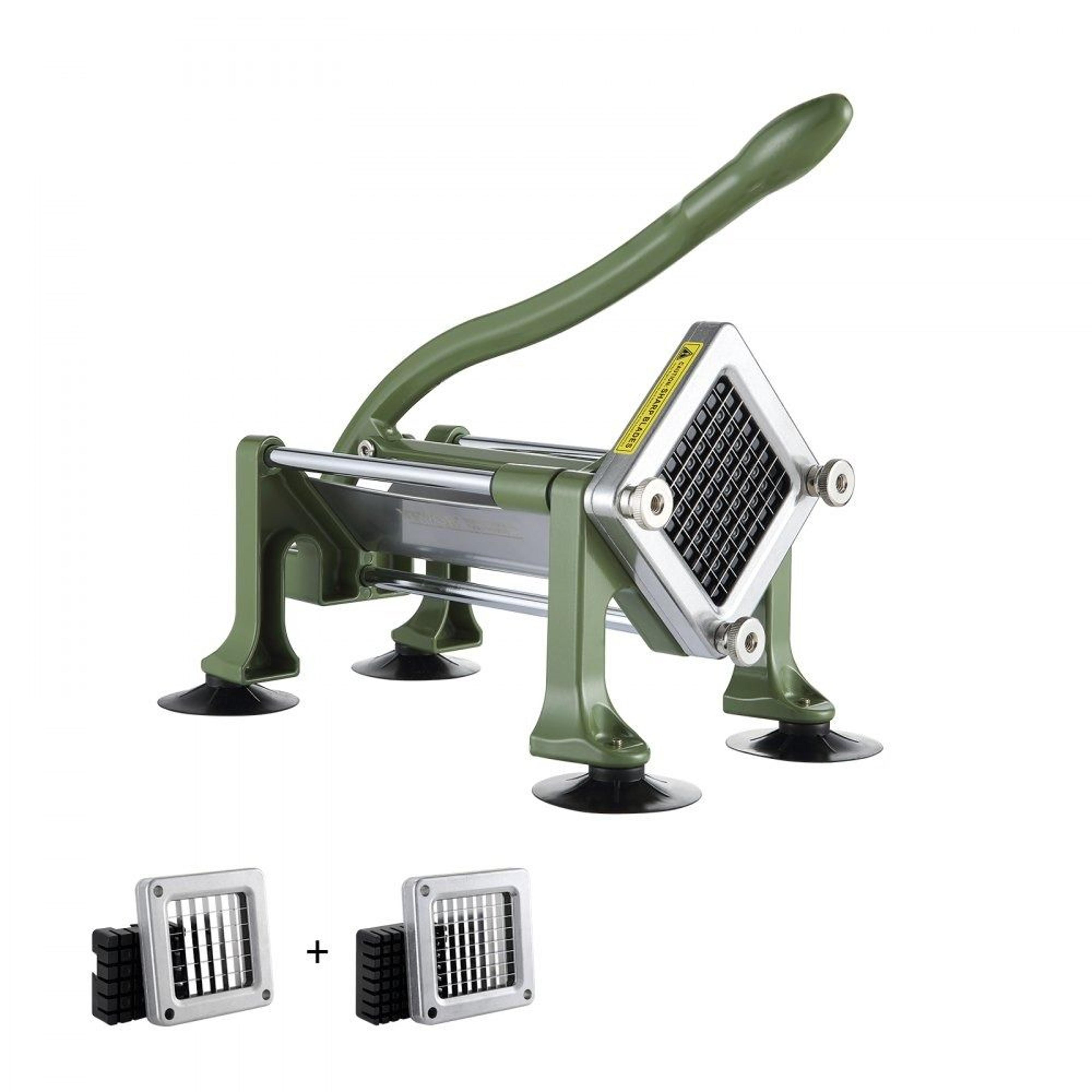 manual french fry cutter with 1/2 inch and 3/8 inch stainless steel blades