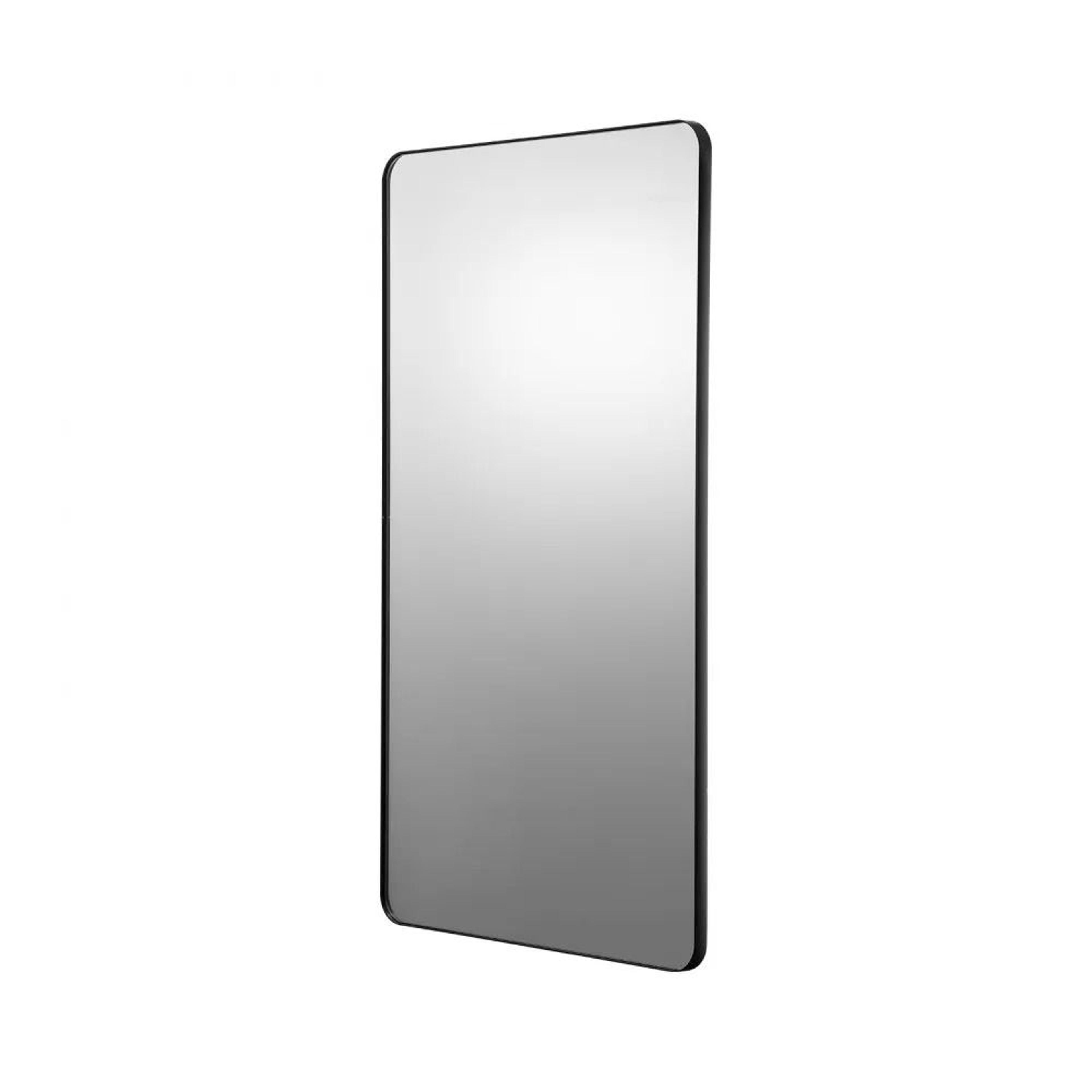 wall mounted makeup mirror 48 x 30 in aluminum alloy frame with z-shaped bracket