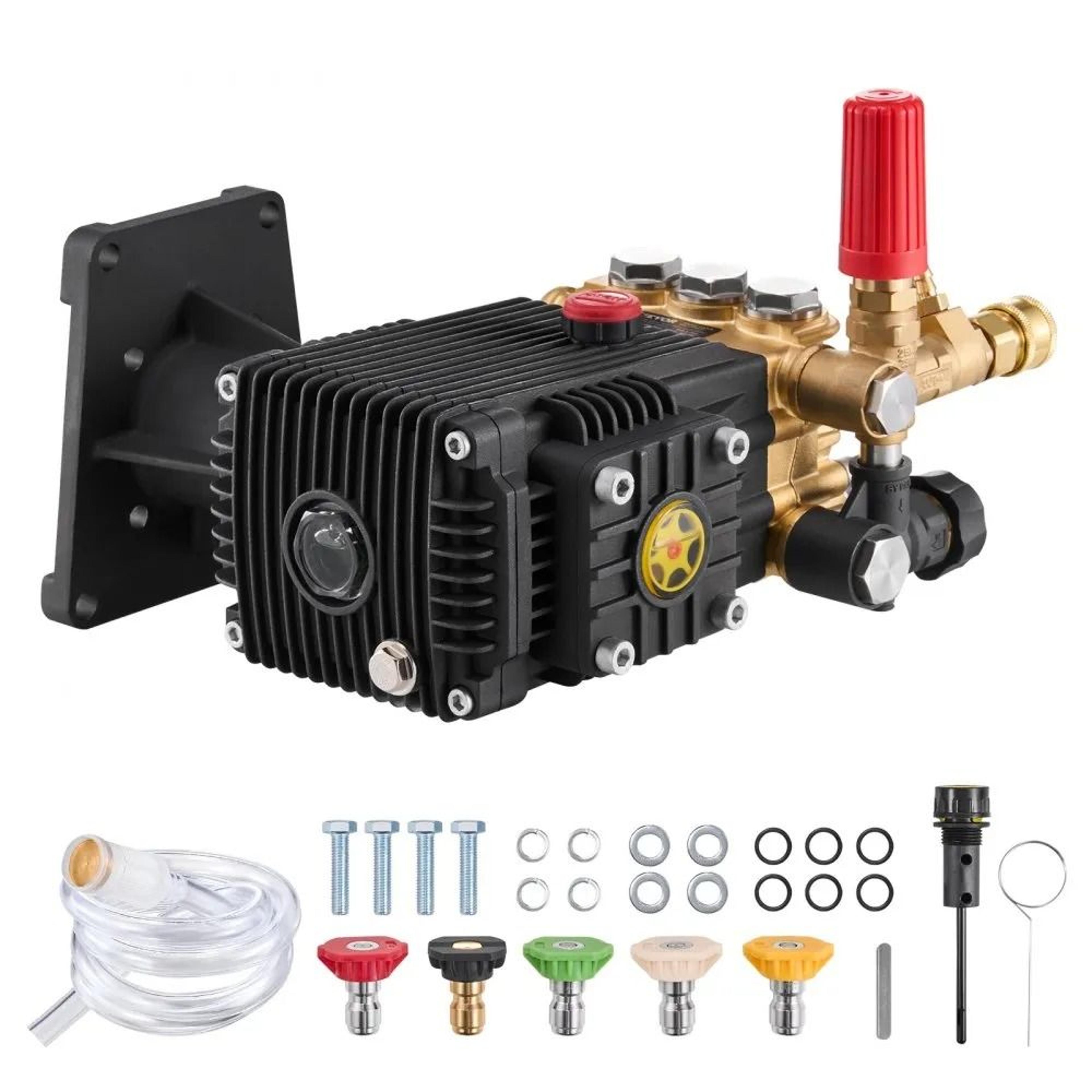 Power Washer Pump 1 Inch Shaft Horizontal Triplex Plunger 4400 PSI 44 GPM Replacement Kit 8