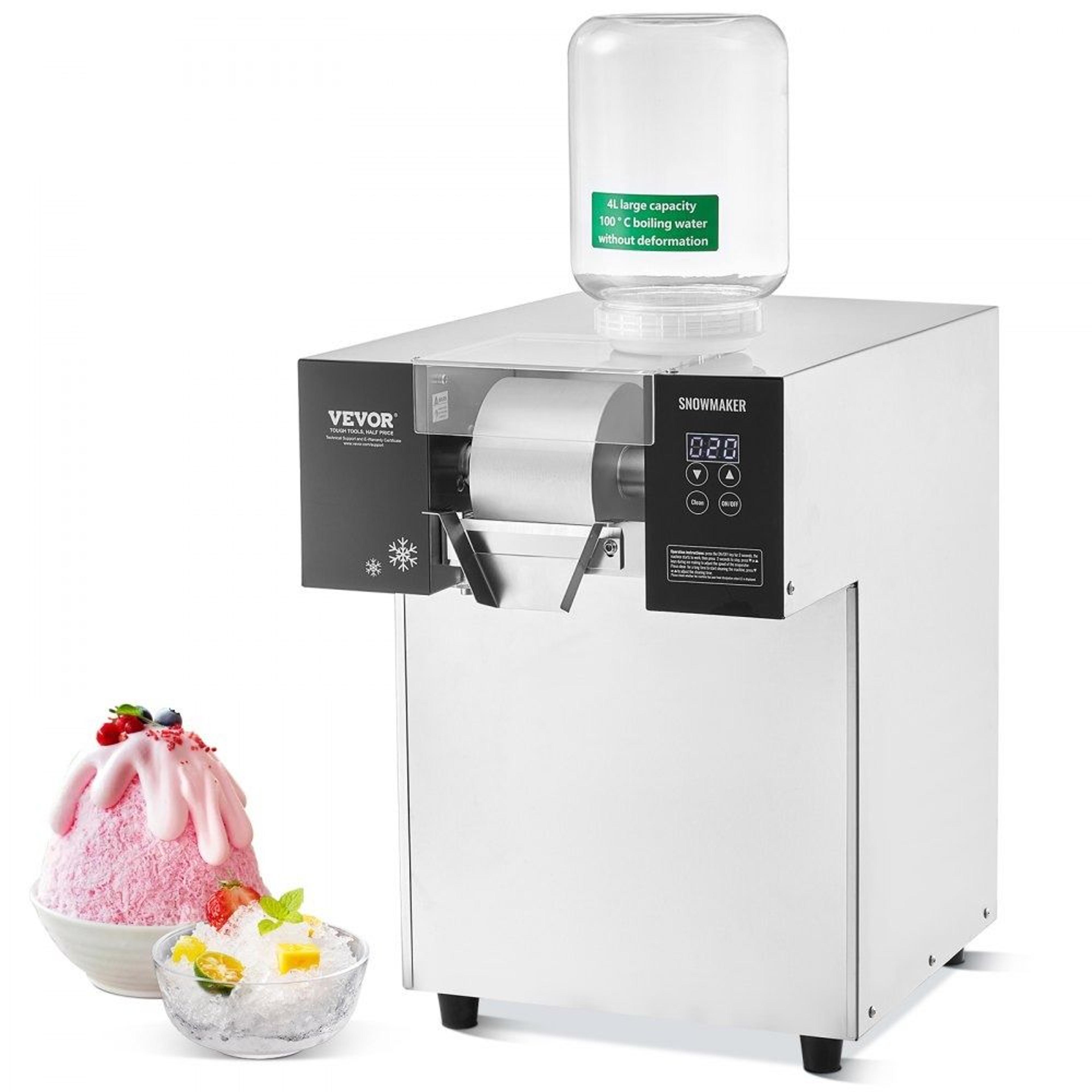 commercial snowflake ice machine 385lbs 24h liquid cooling electric snow cone maker