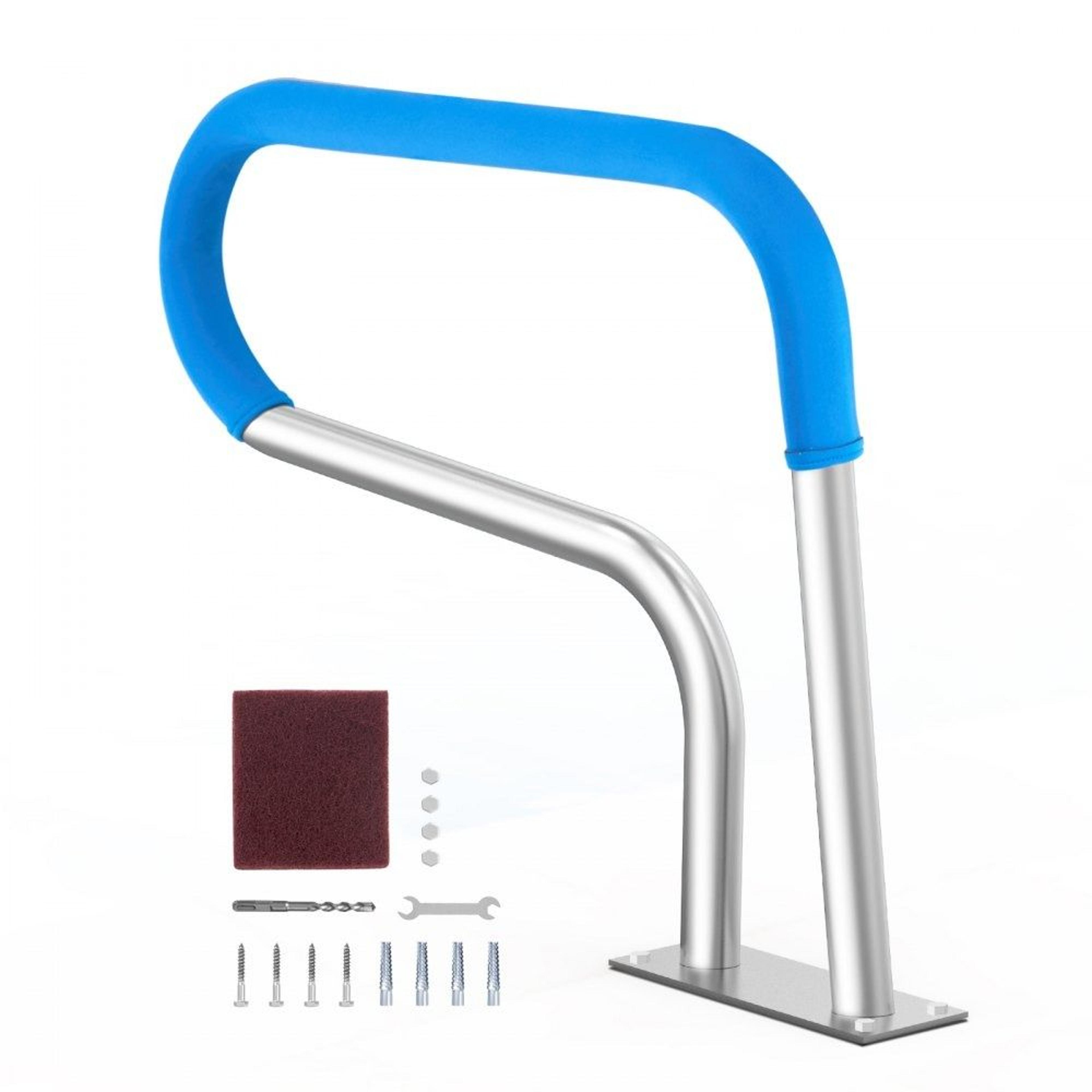 stainless steel pool handrail with base plate and grip cover 32 x 23 inch