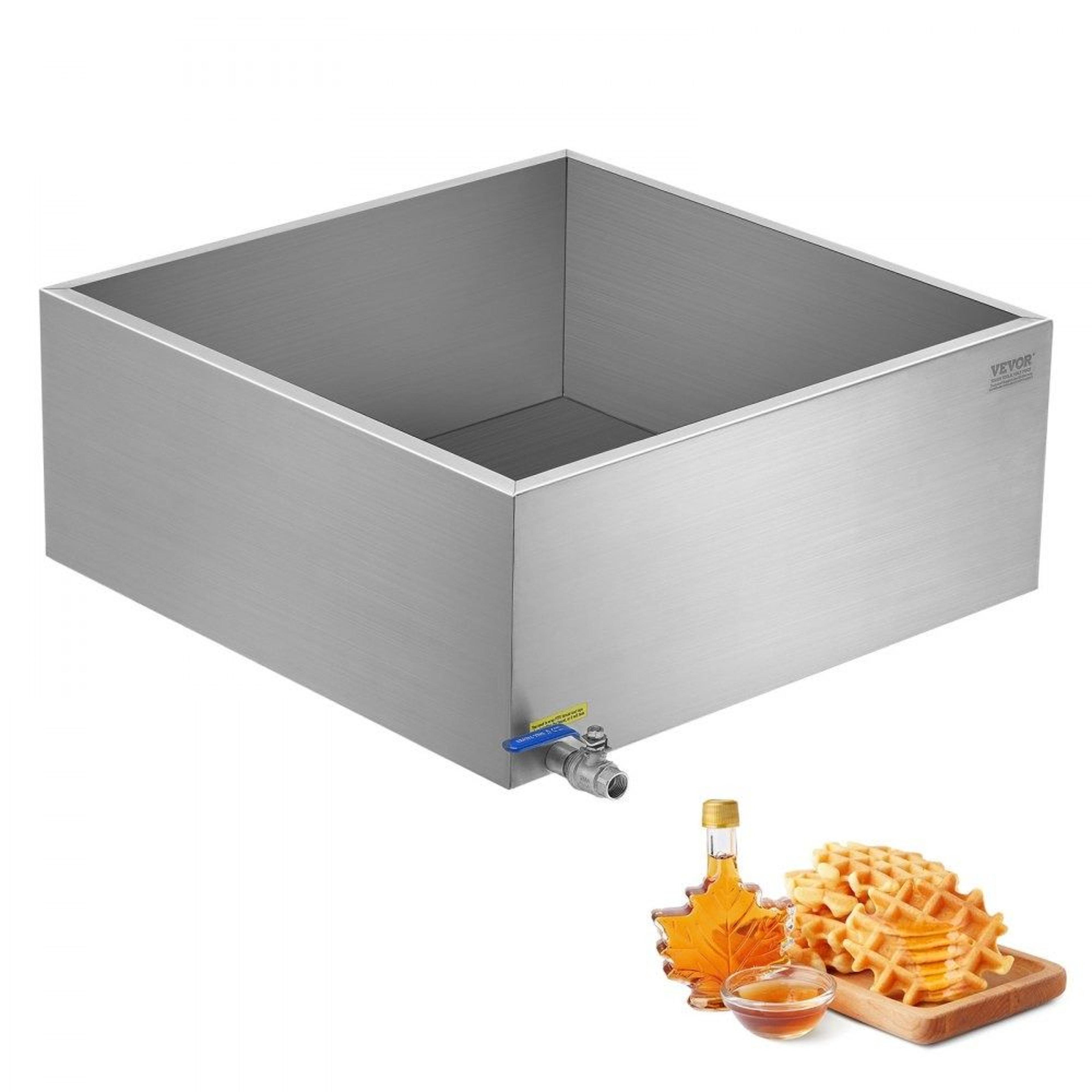 304 stainless steel maple syrup evaporator pan 24.9 gallon flat sap pan with valve