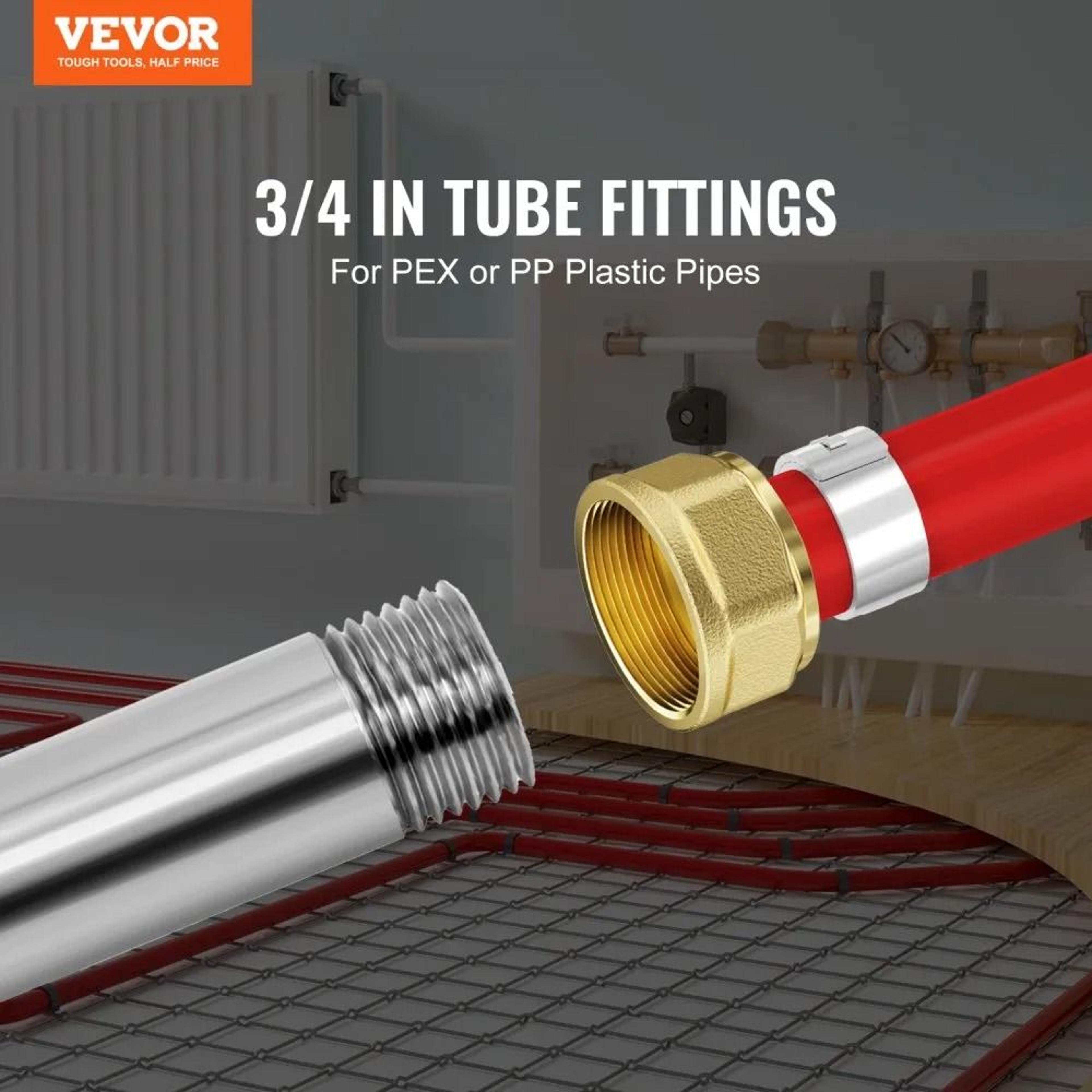 34 Inch Brass PEX Pipe Fittings 12 Pack Clamp Style NPT Female Threaded Connectors 1