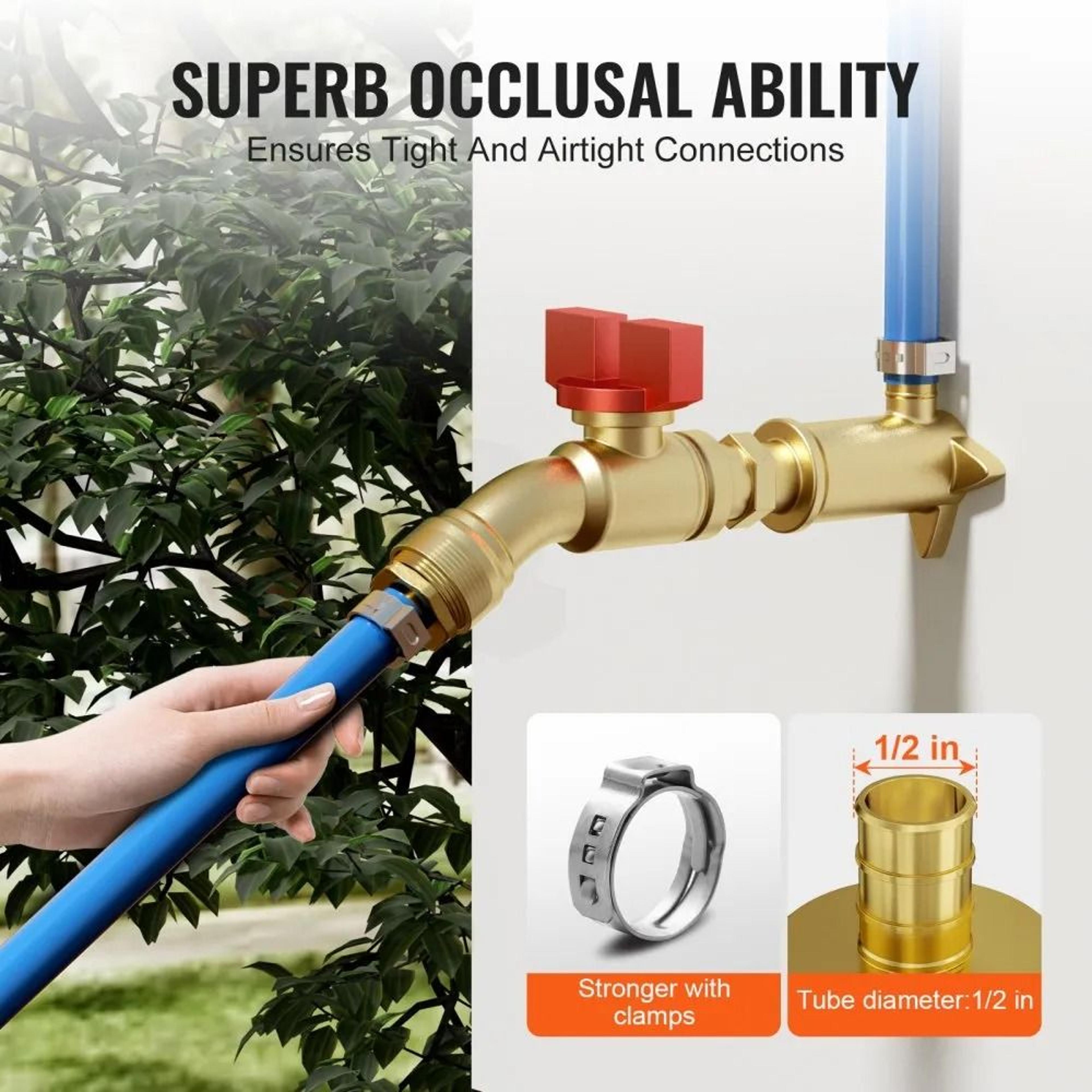 12 Inch Brass Pipe Fittings 25 Pack Clamp Style Male NPT Connector Set For PEX Tubing 1