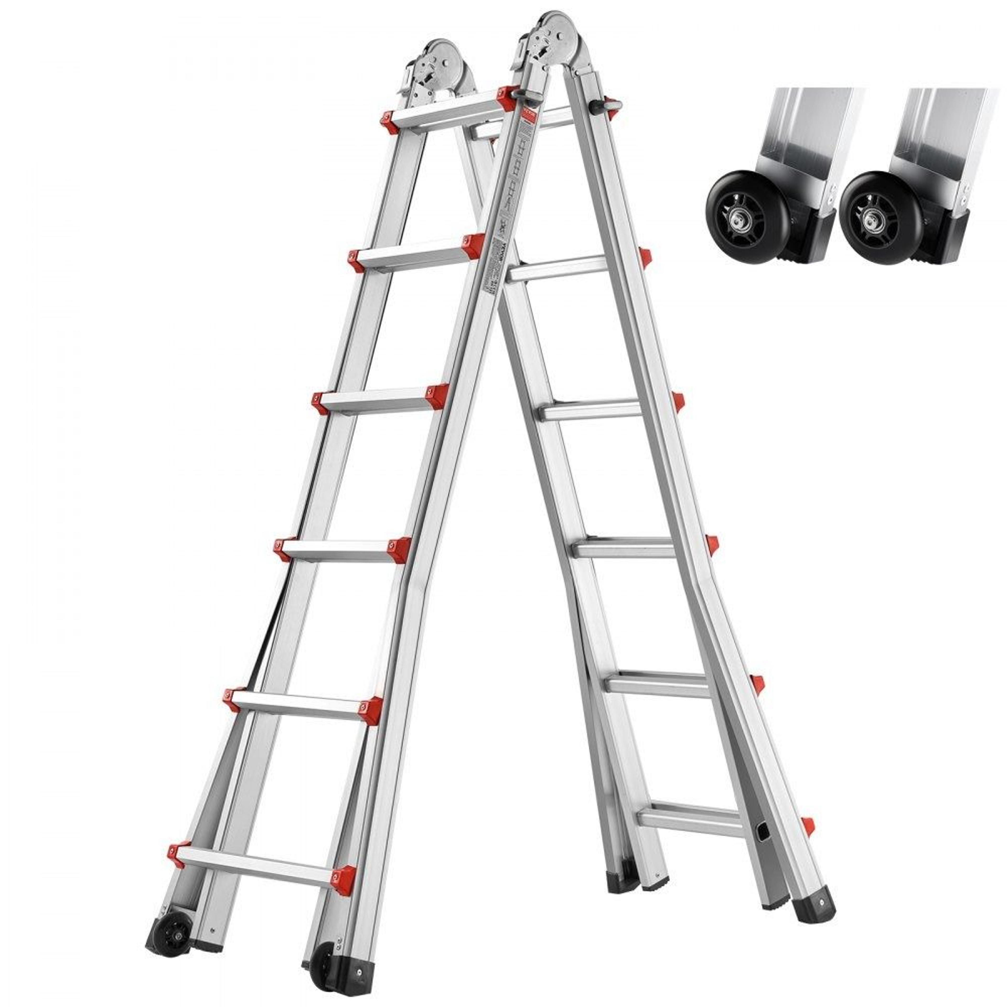 20.5 ft telescoping a frame ladder aluminum multi function portable extension ladder 330 lb capacity