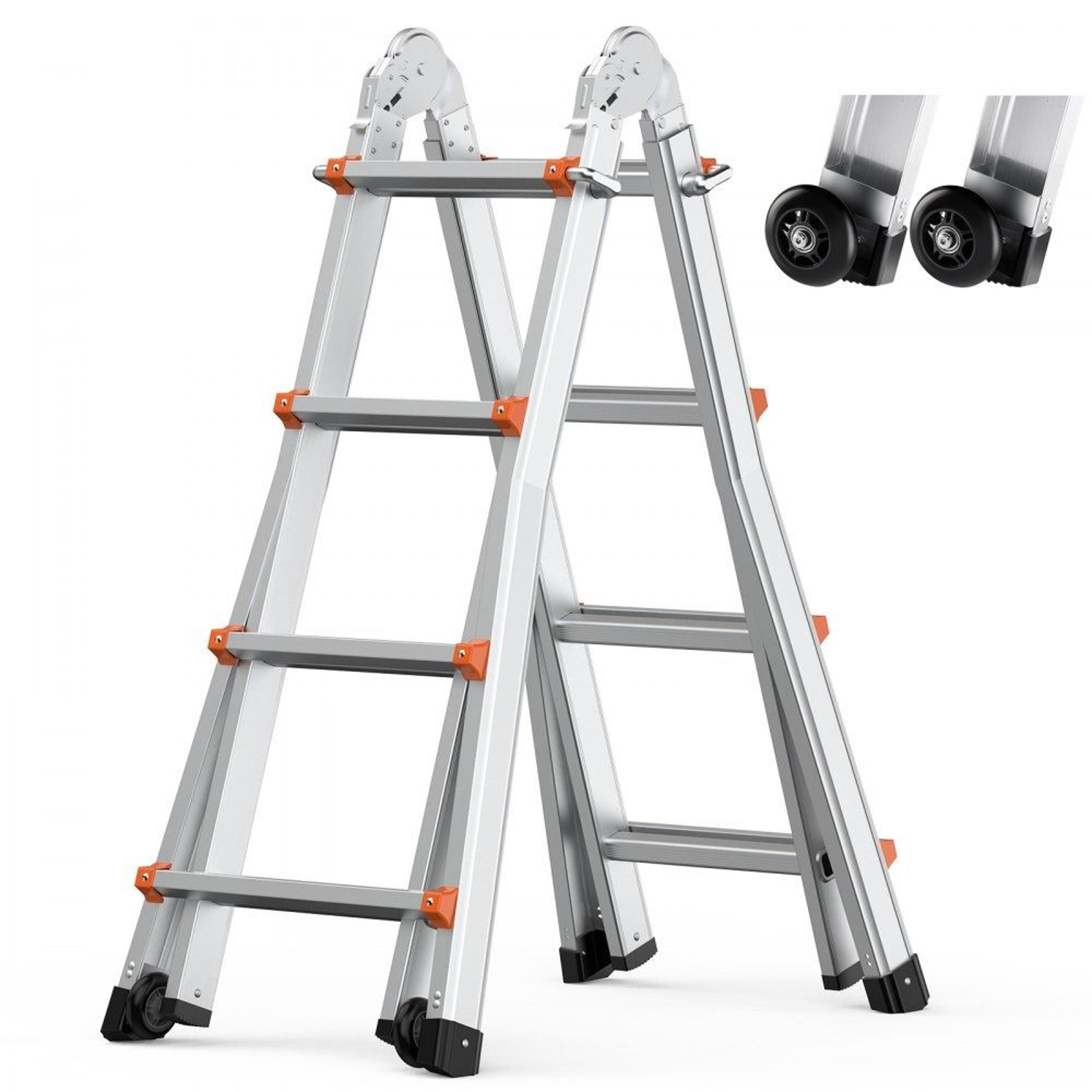 15.5 ft telescoping a frame ladder portable aluminum extension ladder 330lb capacity