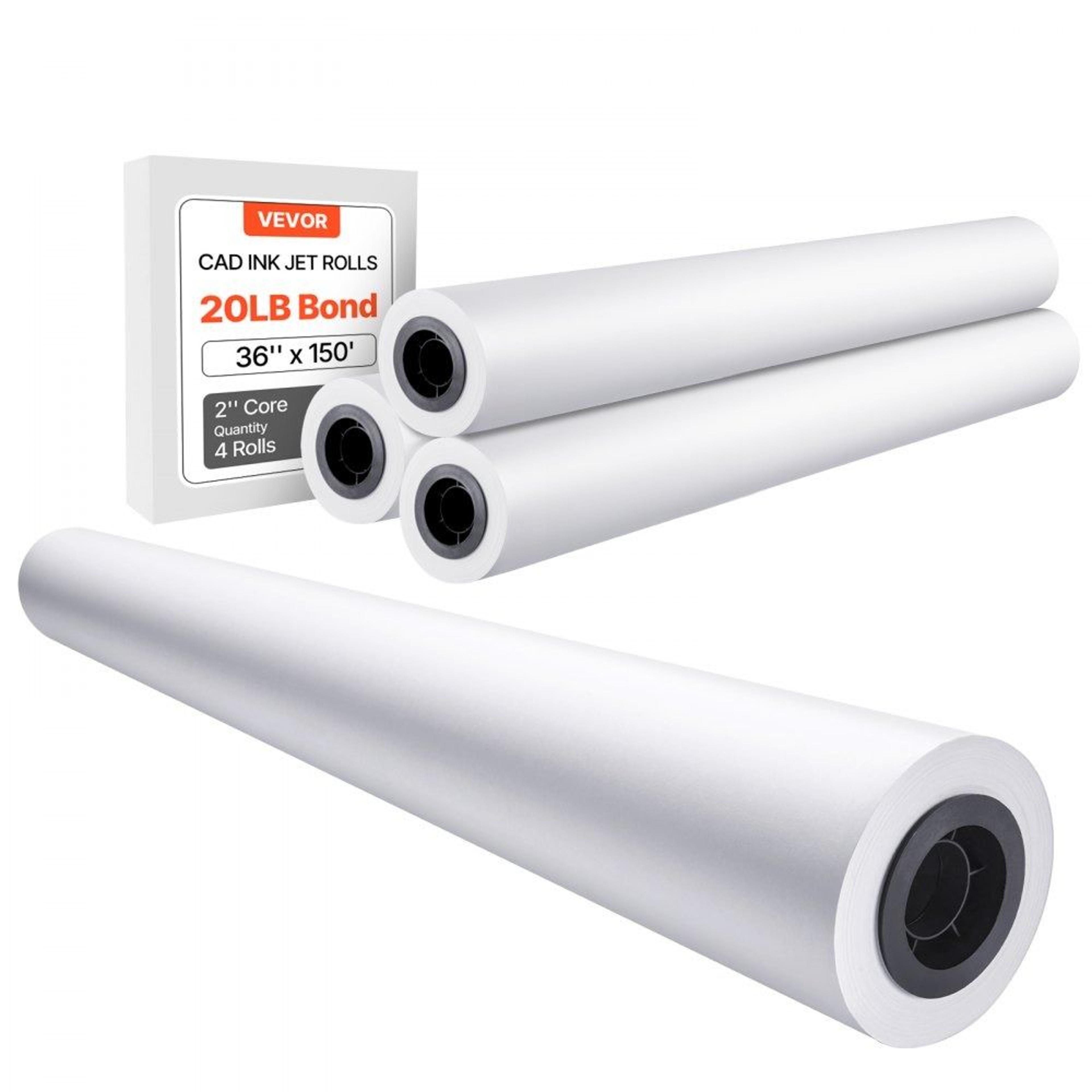 36 in x 150 ft cad bond plotter paper 4 rolls 20 lb 2 in core architectural engineering paper