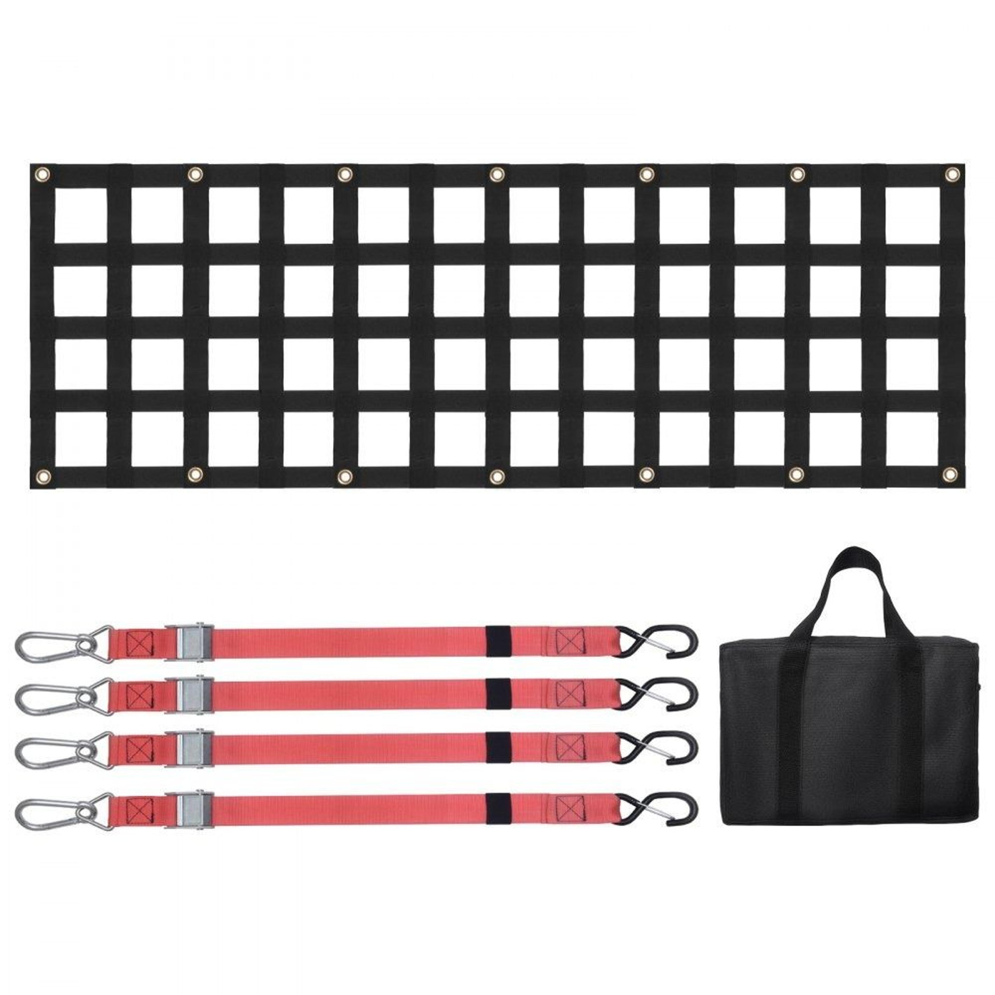heavy duty tailgate net 54 in x 18 in extendable truck bed cargo mesh with adjustable straps