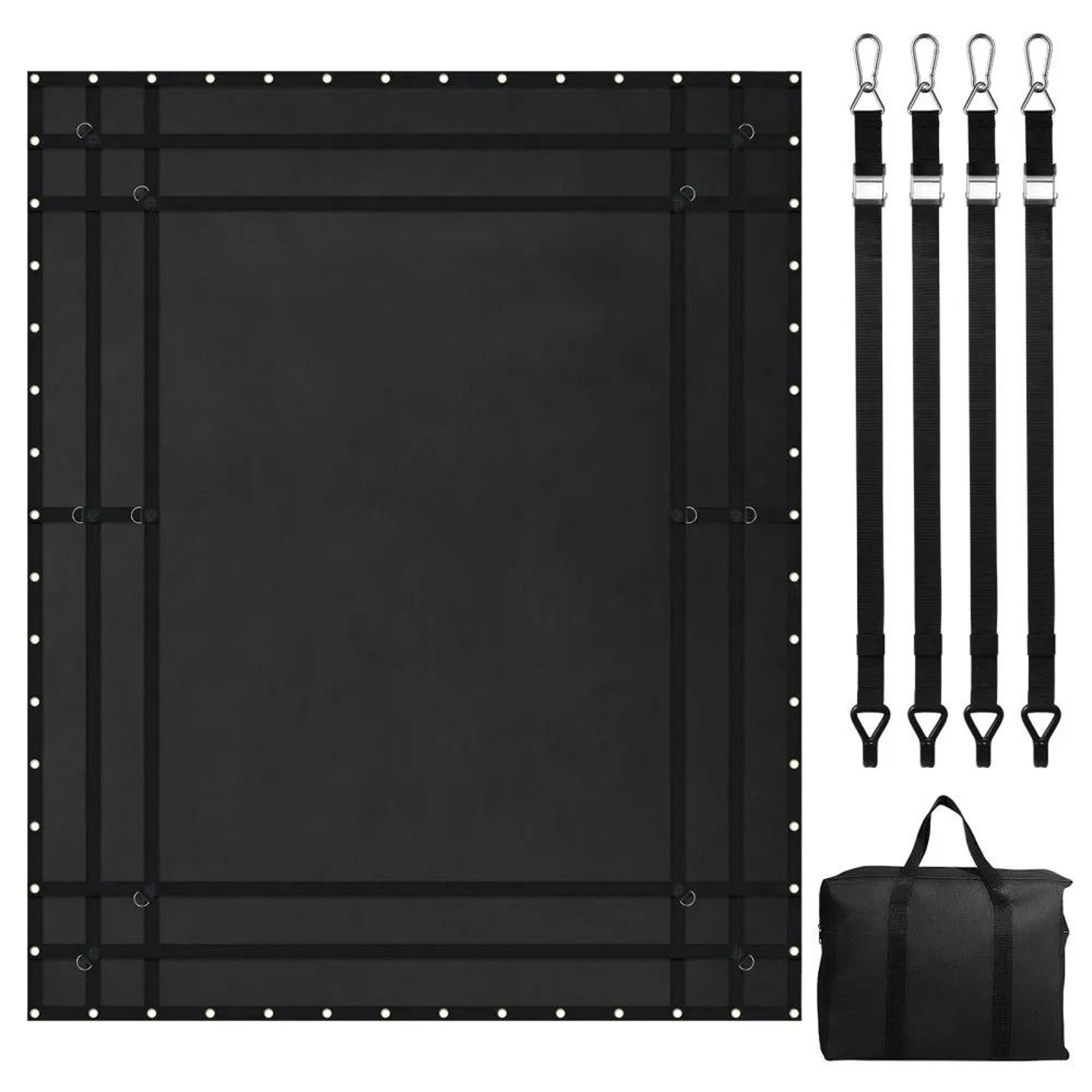 heavy duty truck cargo net 120 x 105 in waterproof weatherproof cover with 4 adjustable straps