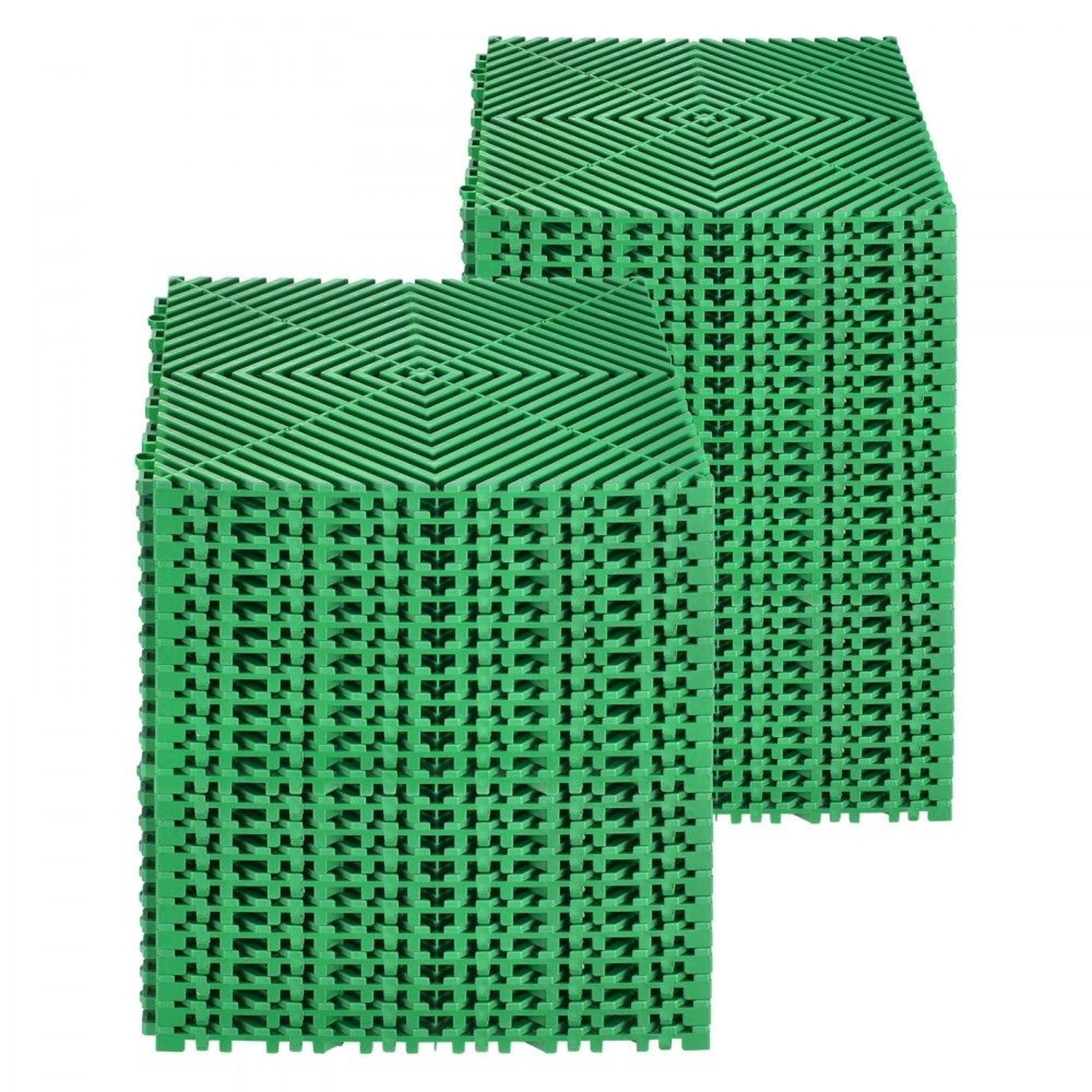 modular interlocking drainage mat 50 pack non slip green floor tiles 12x12 inch