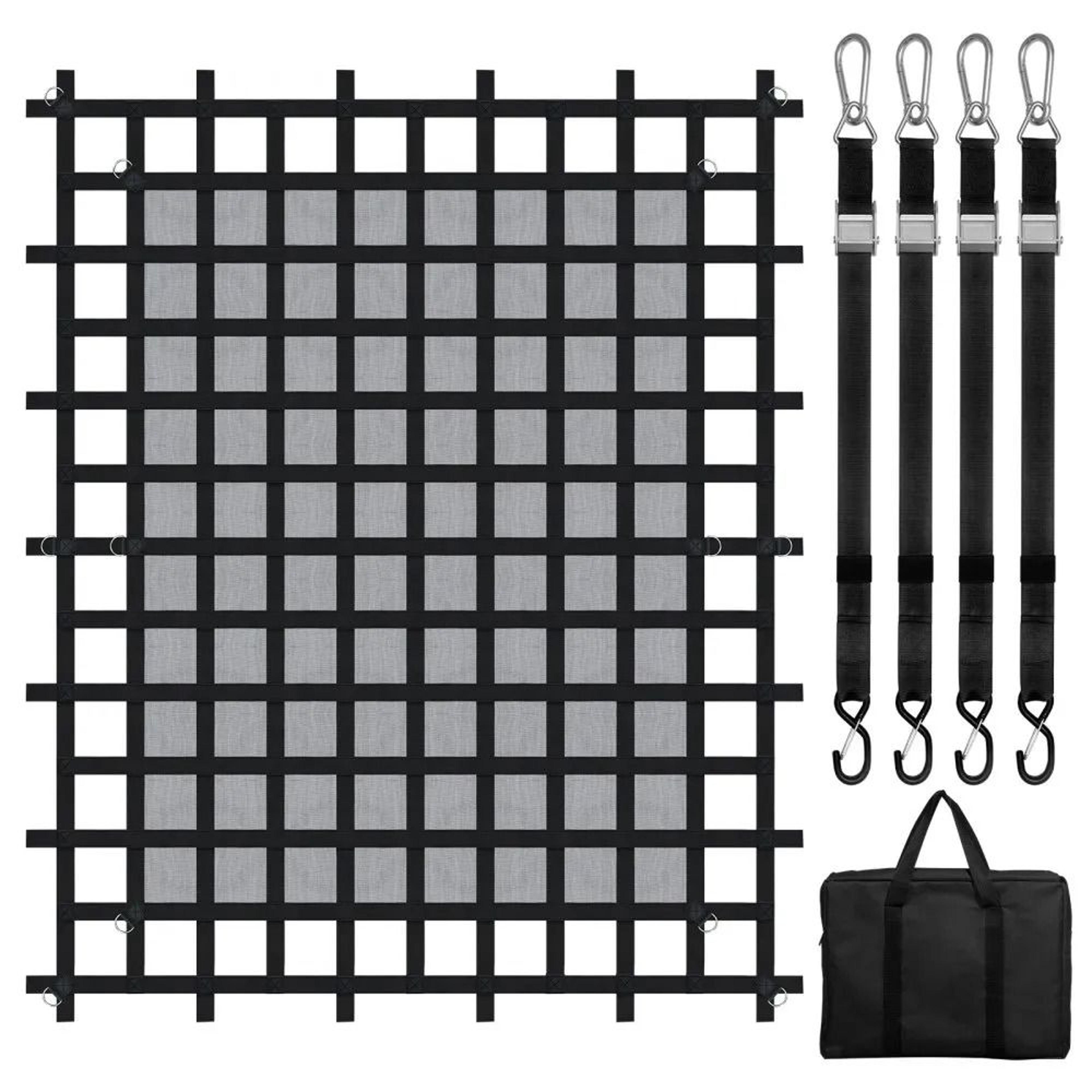 heavy duty truck cargo net 96 x 81 in with adjustable straps and d-rings