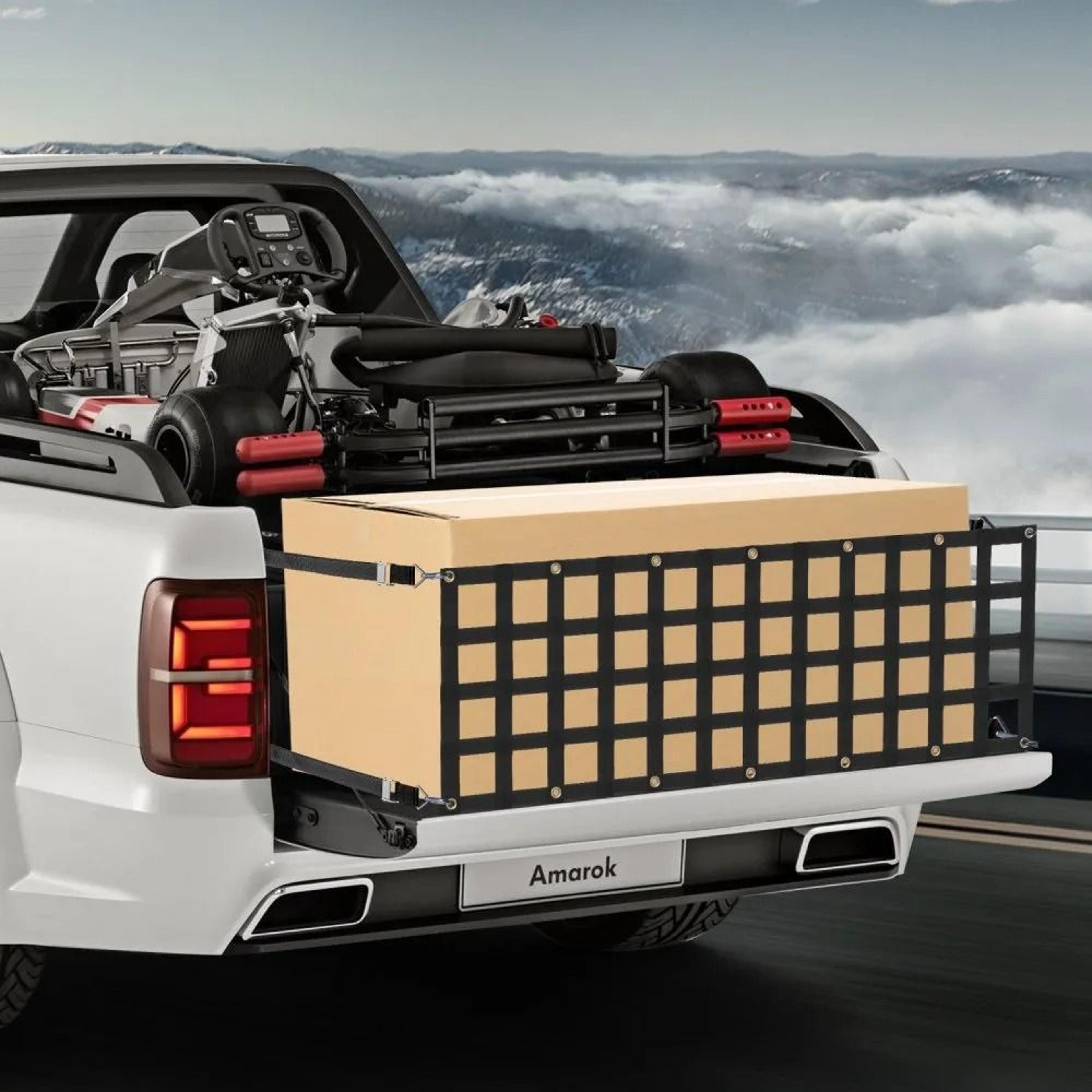 Adjustable Truck Tailgate Net With Straps And Hooks 60 X 18 In Heavy Duty Cargo Mesh 6