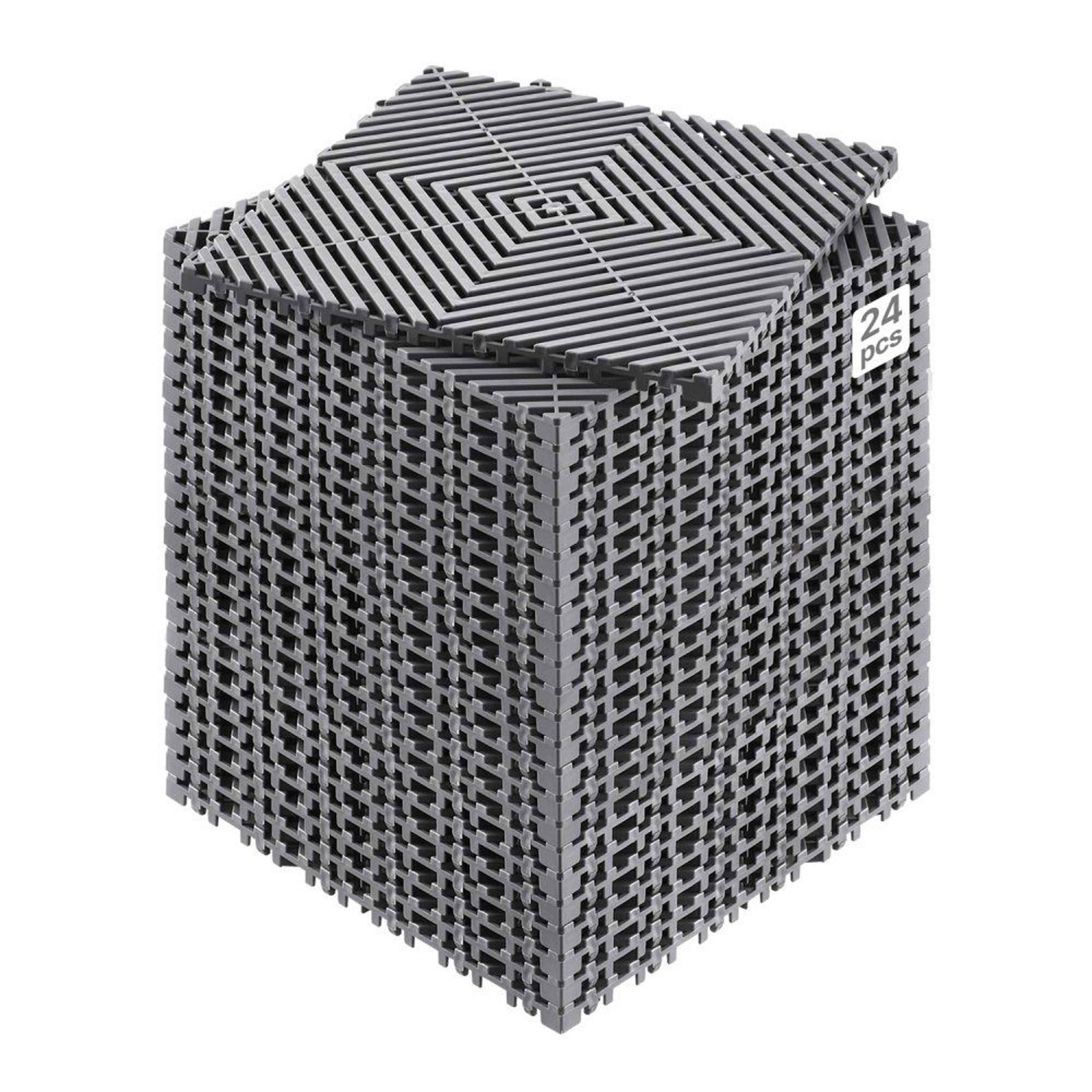 modular interlocking drainage tile 12x12 inch non slip pp floor mat 24 pack gray