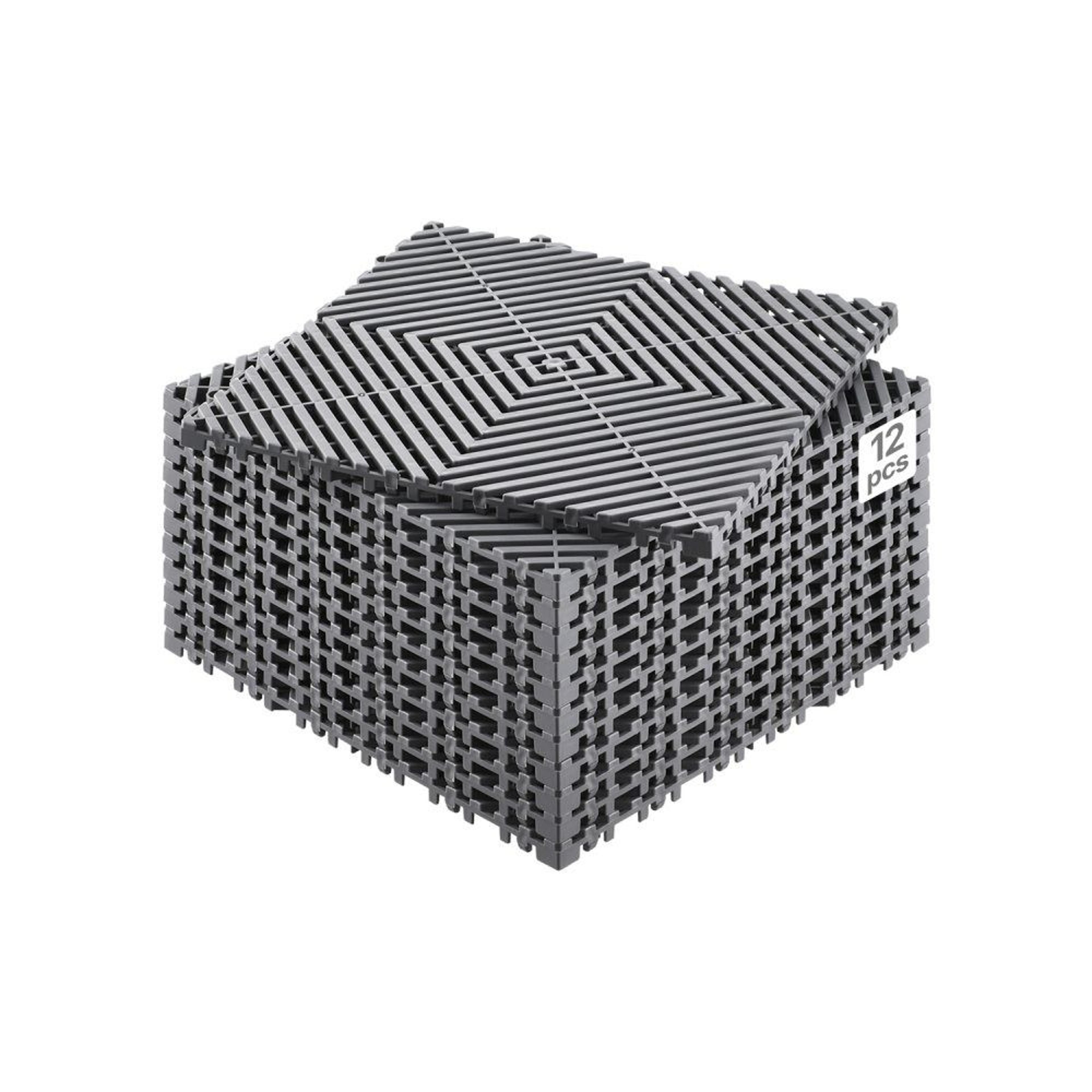 12 pack interlocking drainage mat 12x12 inch gray pp modular floor tiles for garage and outdoor