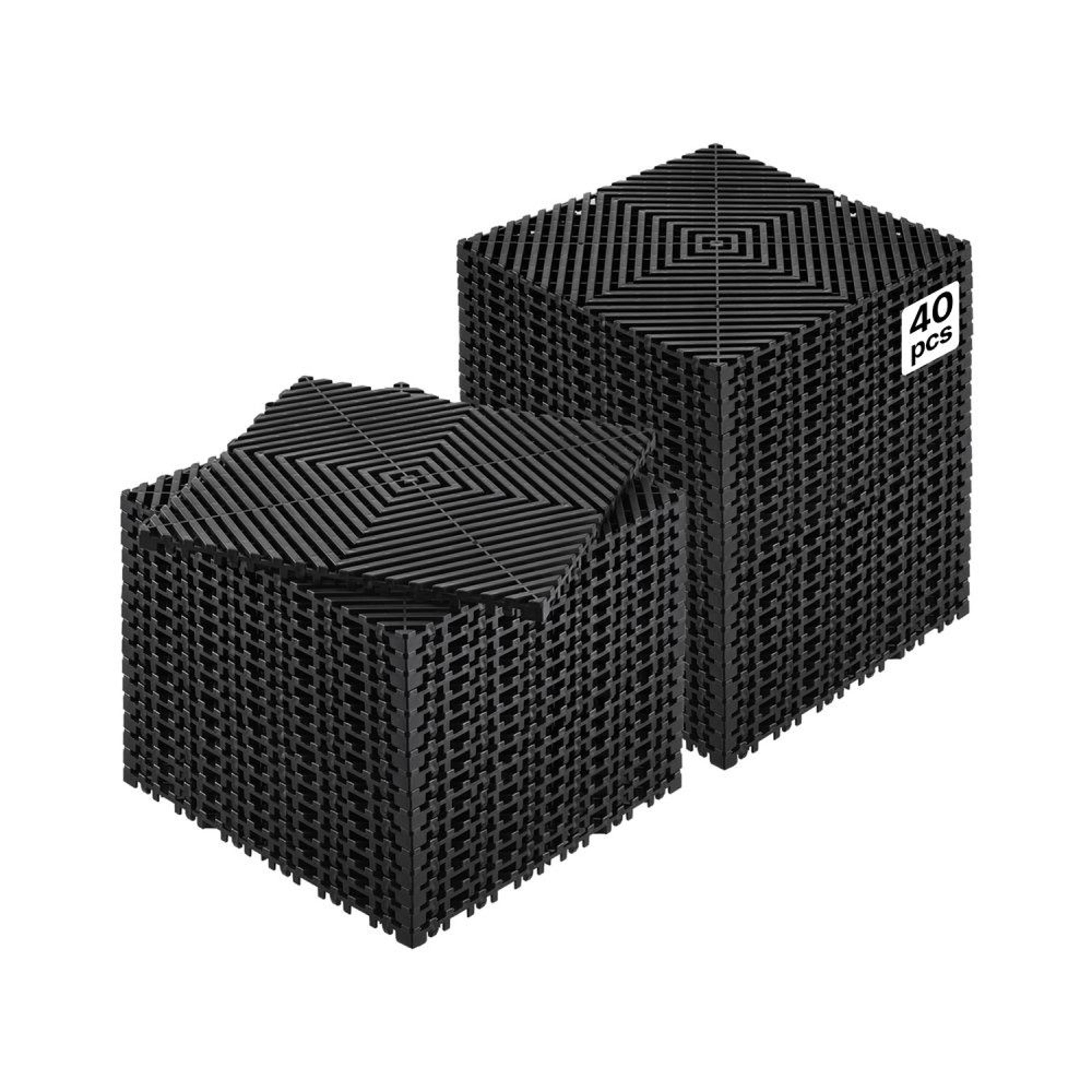 40 pack interlocking drainage mats 12x12 inch modular non slip pp floor tiles for garage shower kitchen