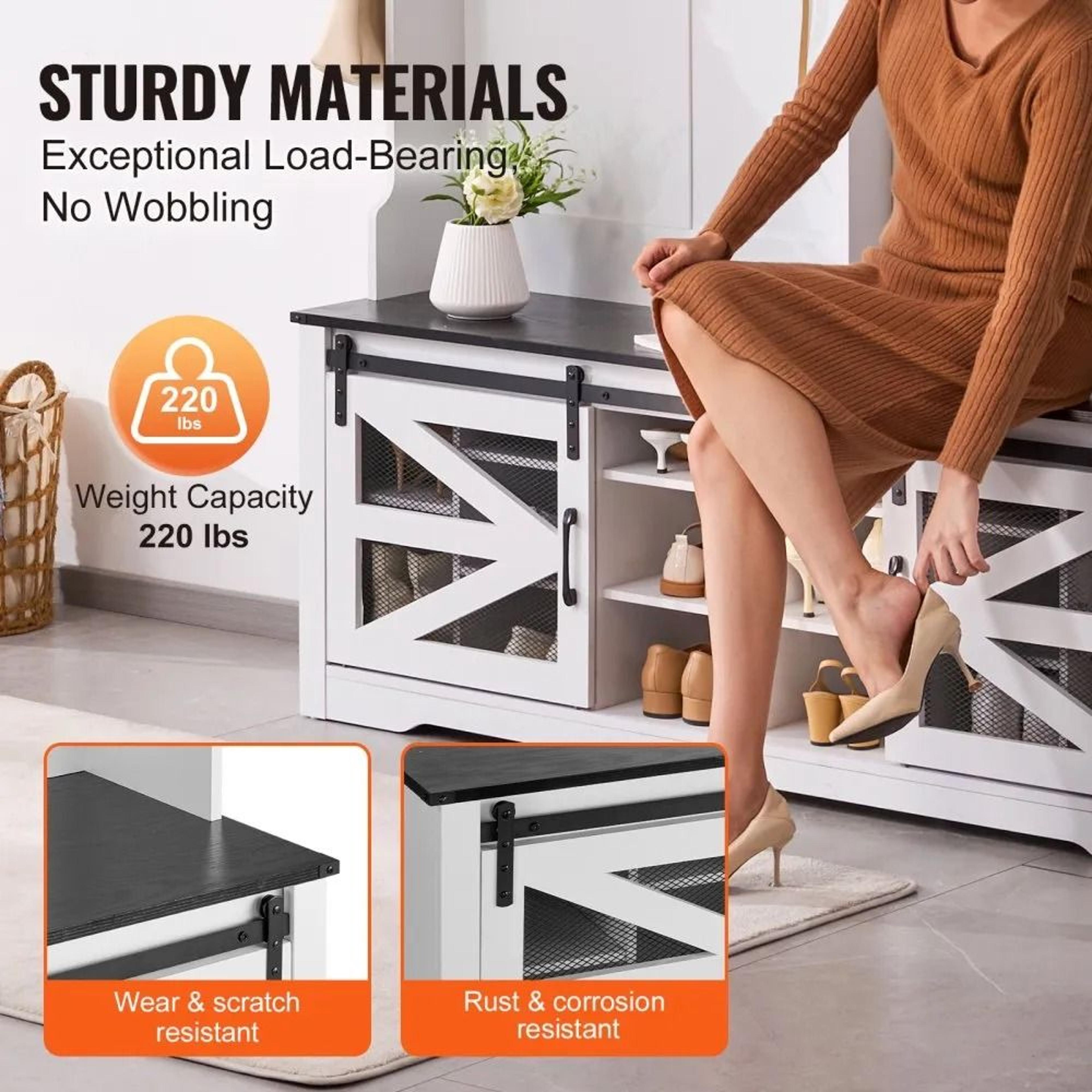 59 Inch Wide Mudroom Hall Tree Entryway Bench With Storage And USB LED Light 1