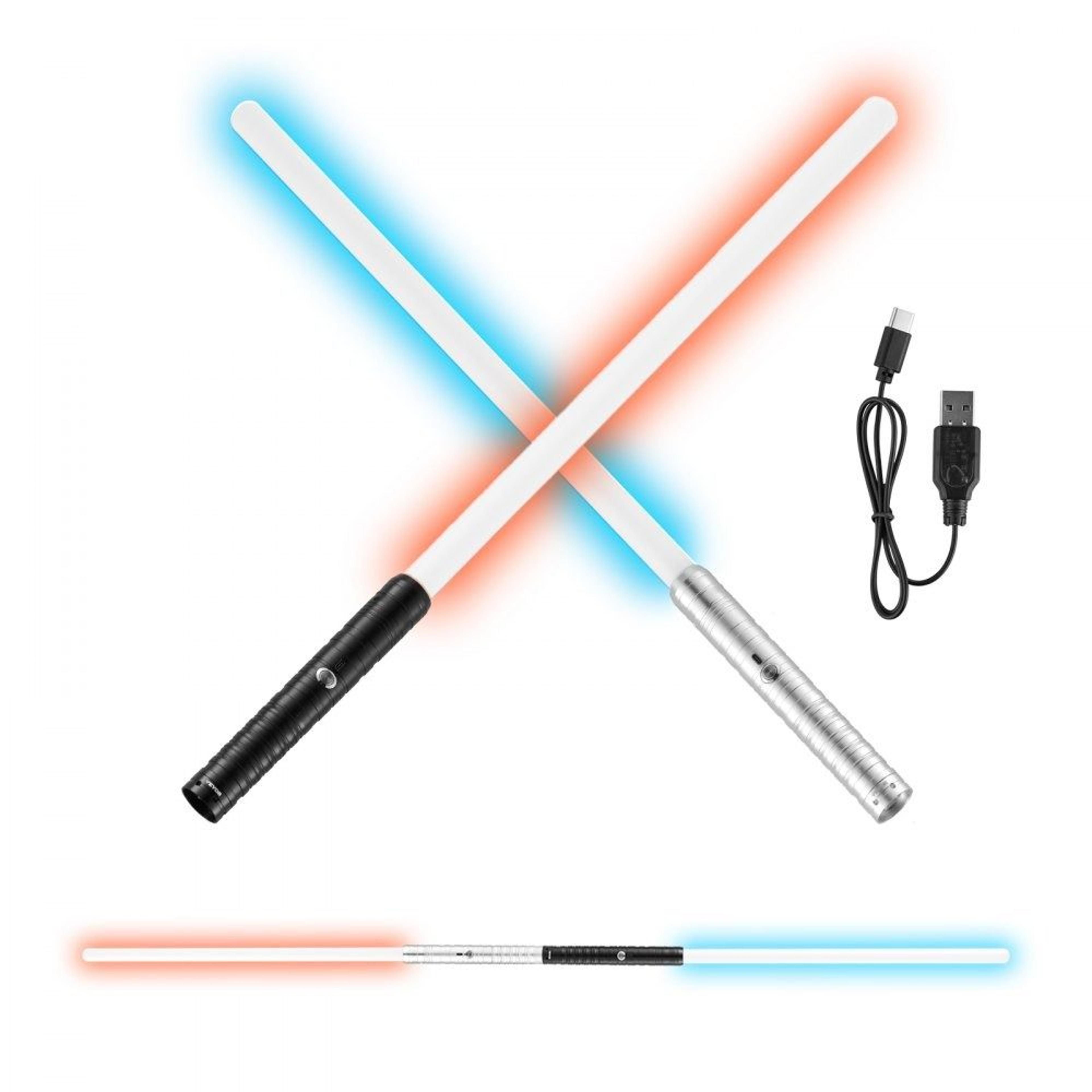 rechargeable light up sword 2 pack with 7 rgb colors and 4 sound modes