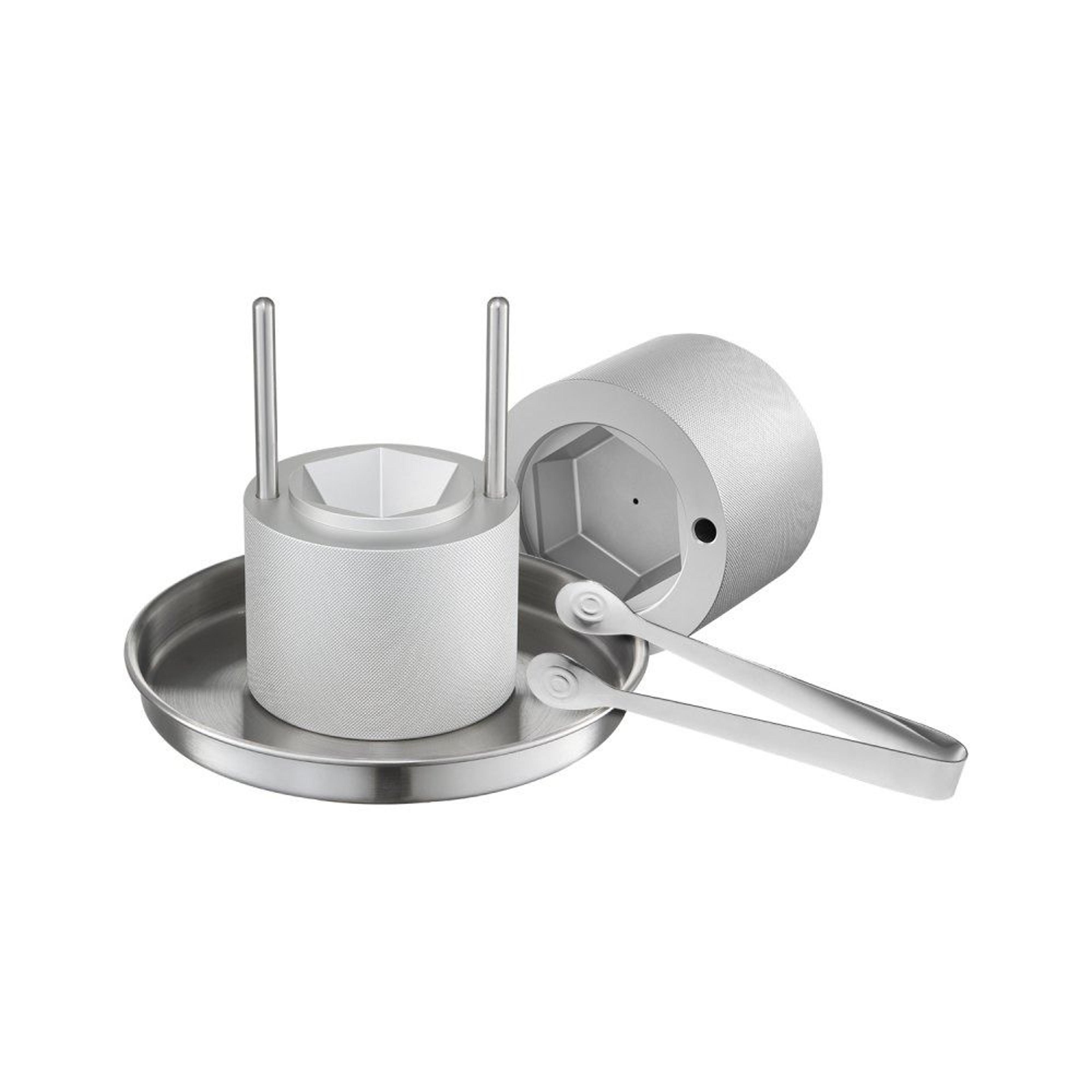 2.4 inch ice diamond press aviation aluminum ice ball maker kit with tongs and drip tray