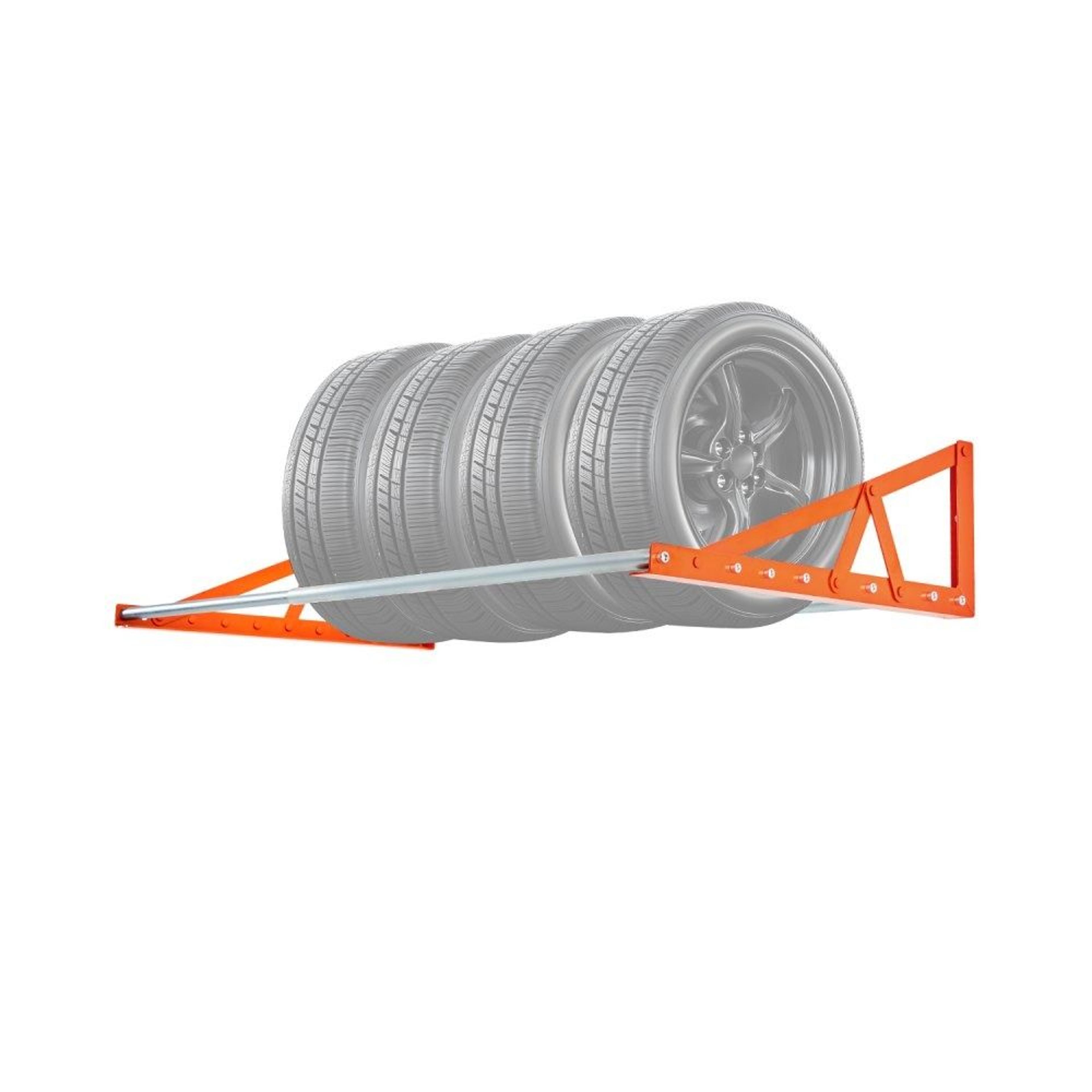 wall mounted tire rack adjustable 31 to 56 inch heavy duty steel storage rack