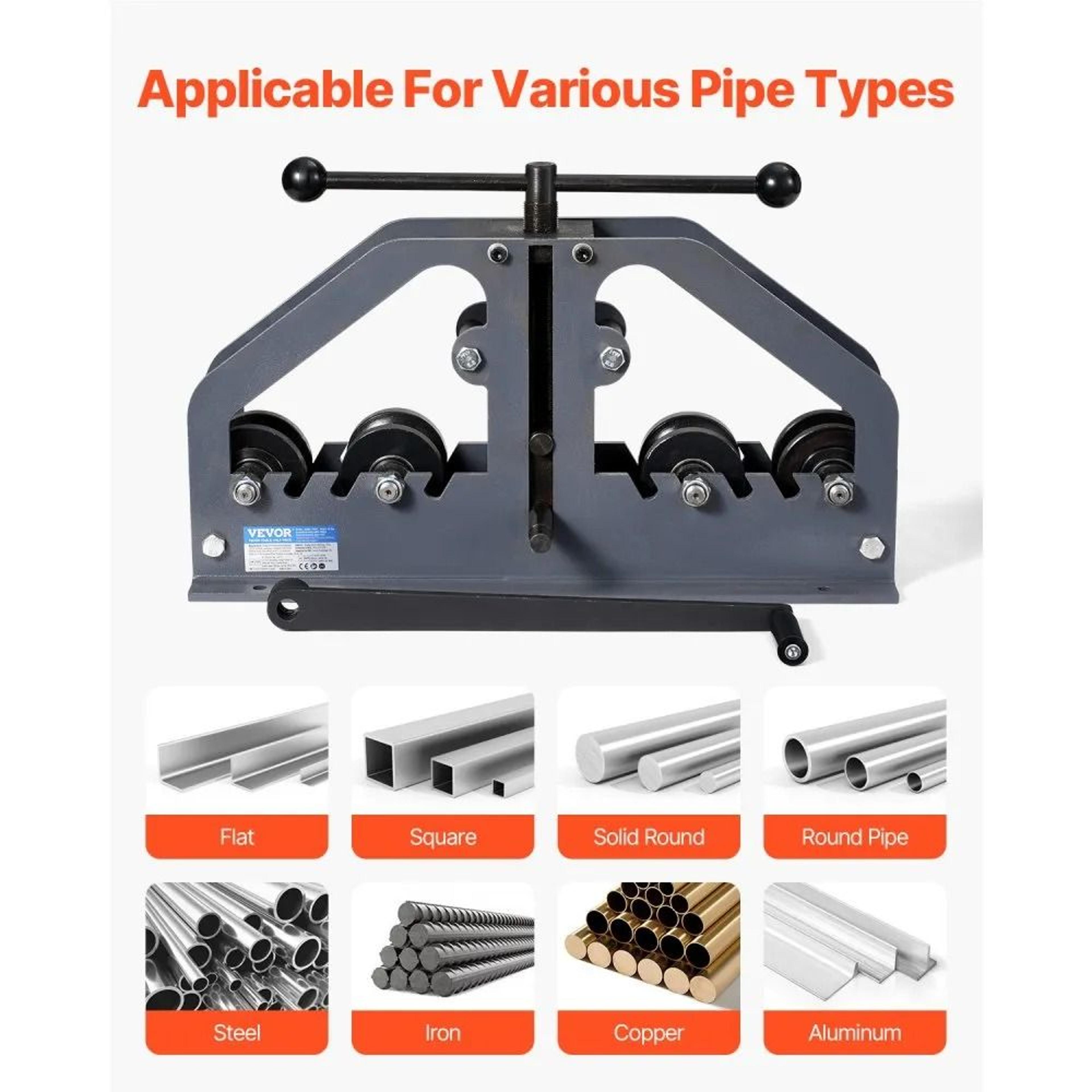 Manual Tube Roller Bender With 6 Dies For Round Square Tube And Flat Bar 5