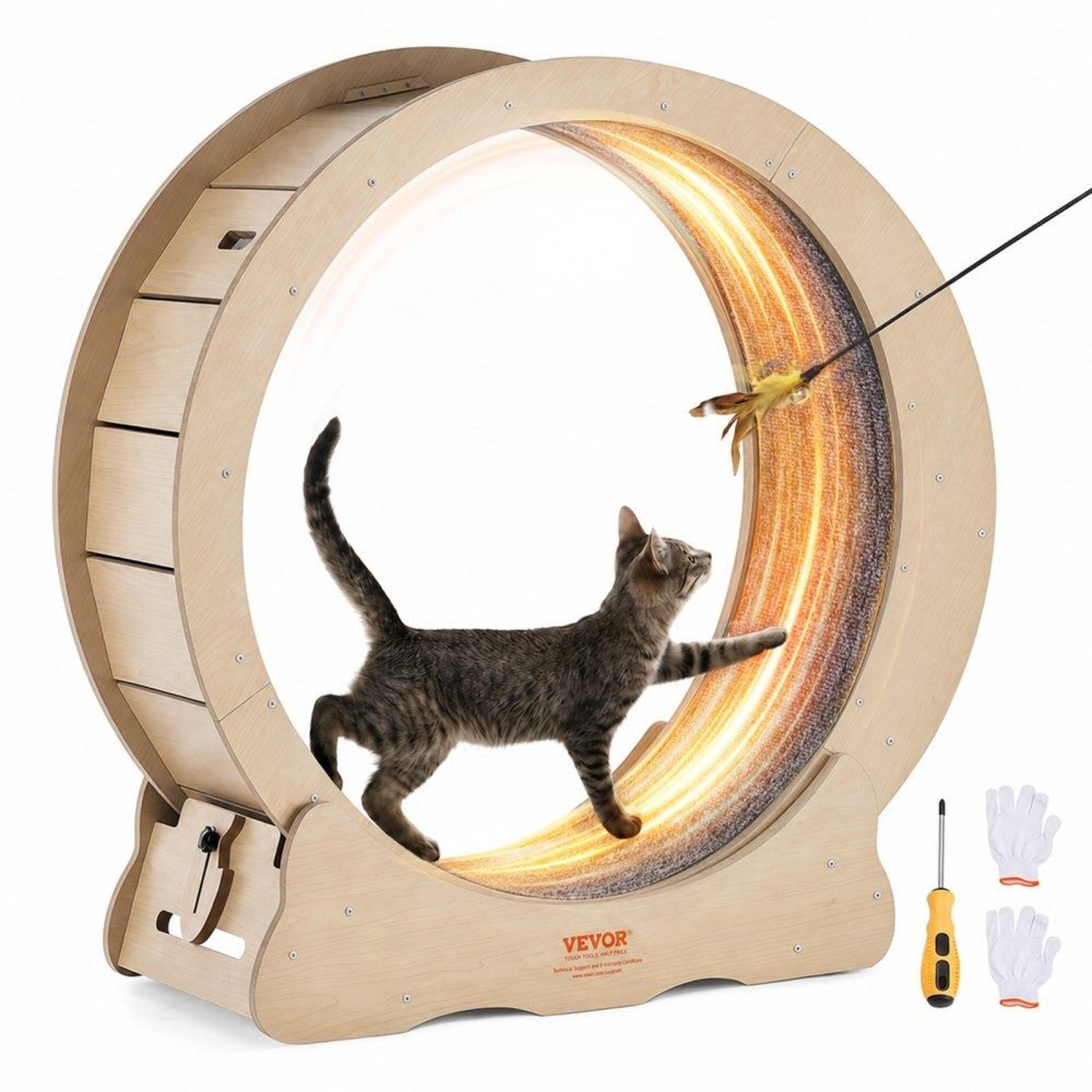 cat exercise wheel 29.5 inch indoor cat running wheel with detachable mat