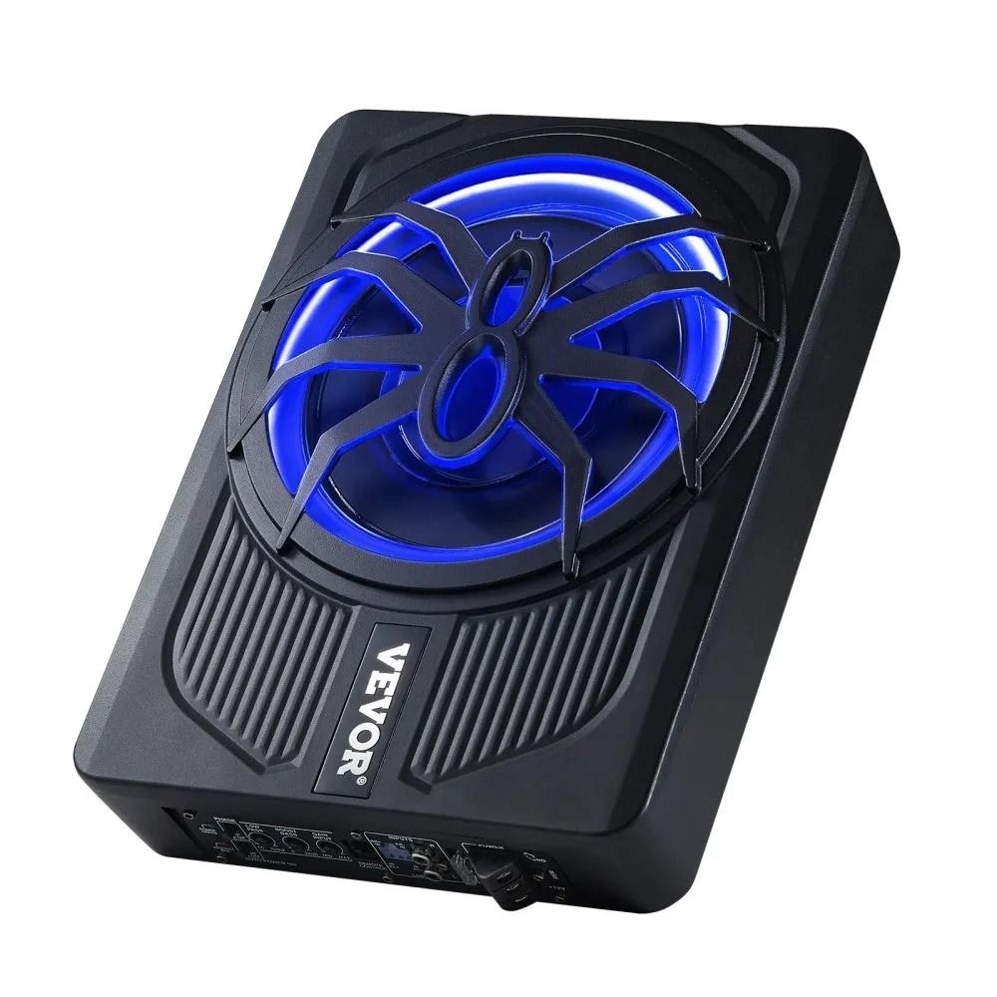 10 inch 440w underseat car subwoofer with built-in amplifier and wired remote control
