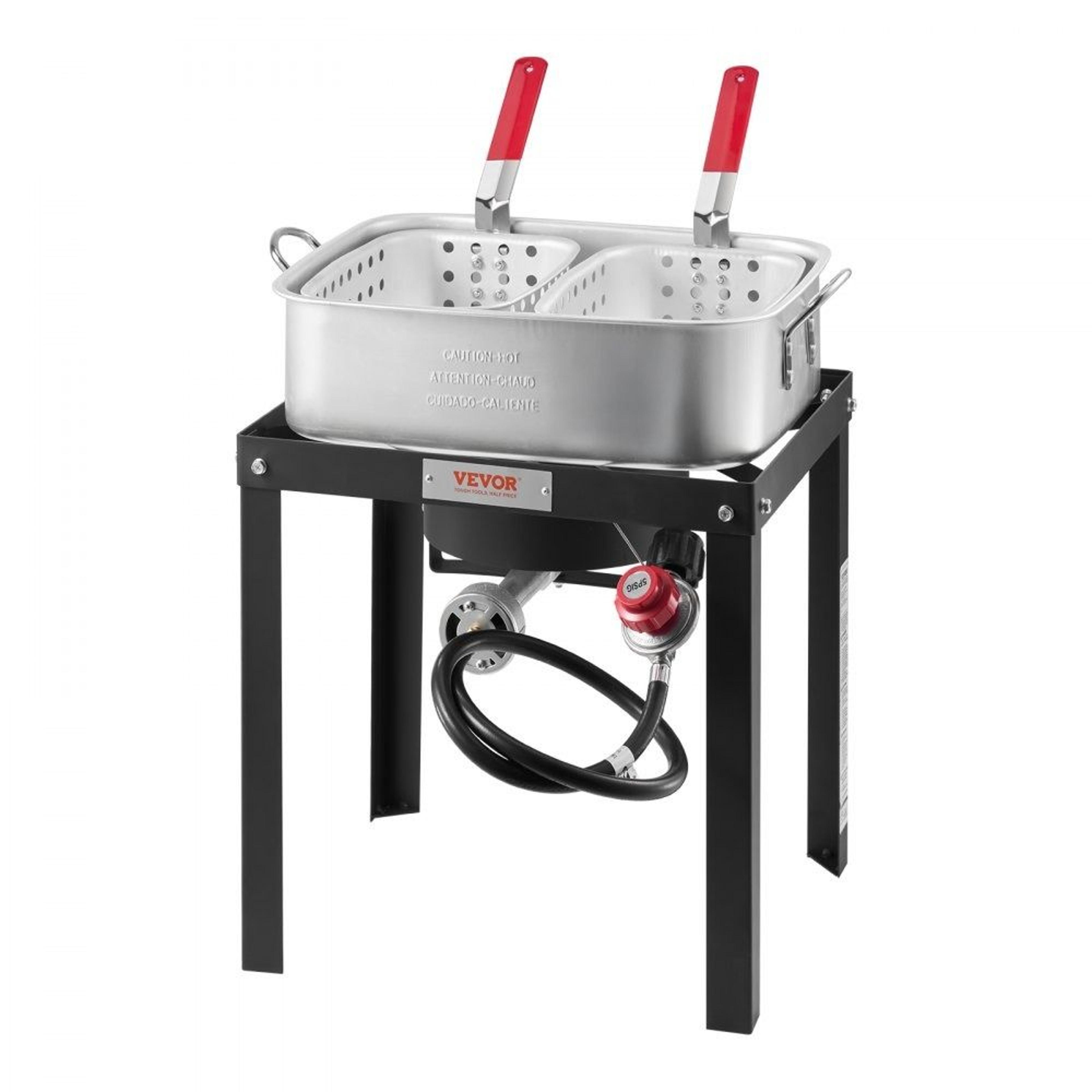 18 Qt Aluminum Propane Fish Fryer Kit With Dual Baskets And 58000 BTU Burner 7