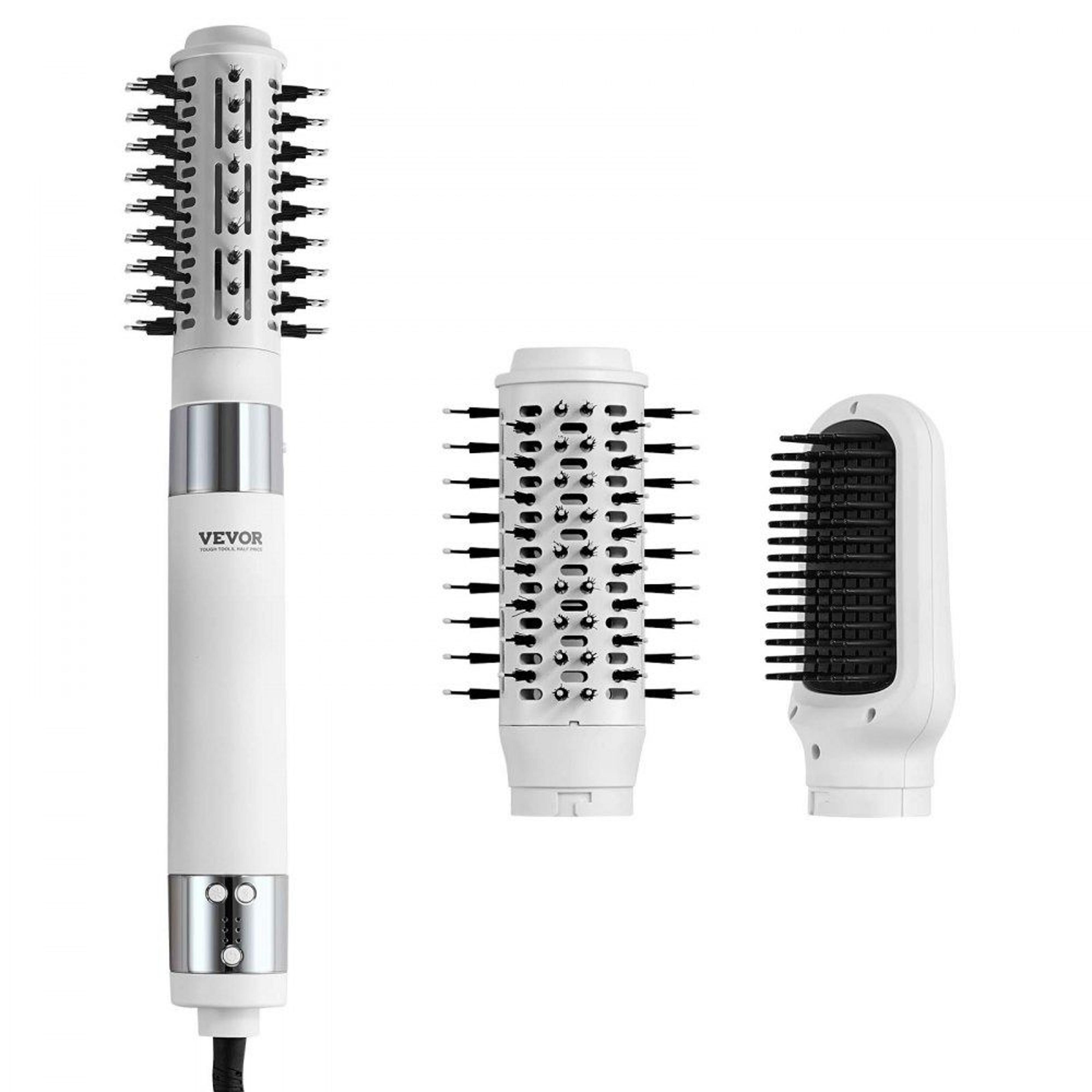 high speed ionic hair dryer brush with interchangeable oval and paddle styling brushes