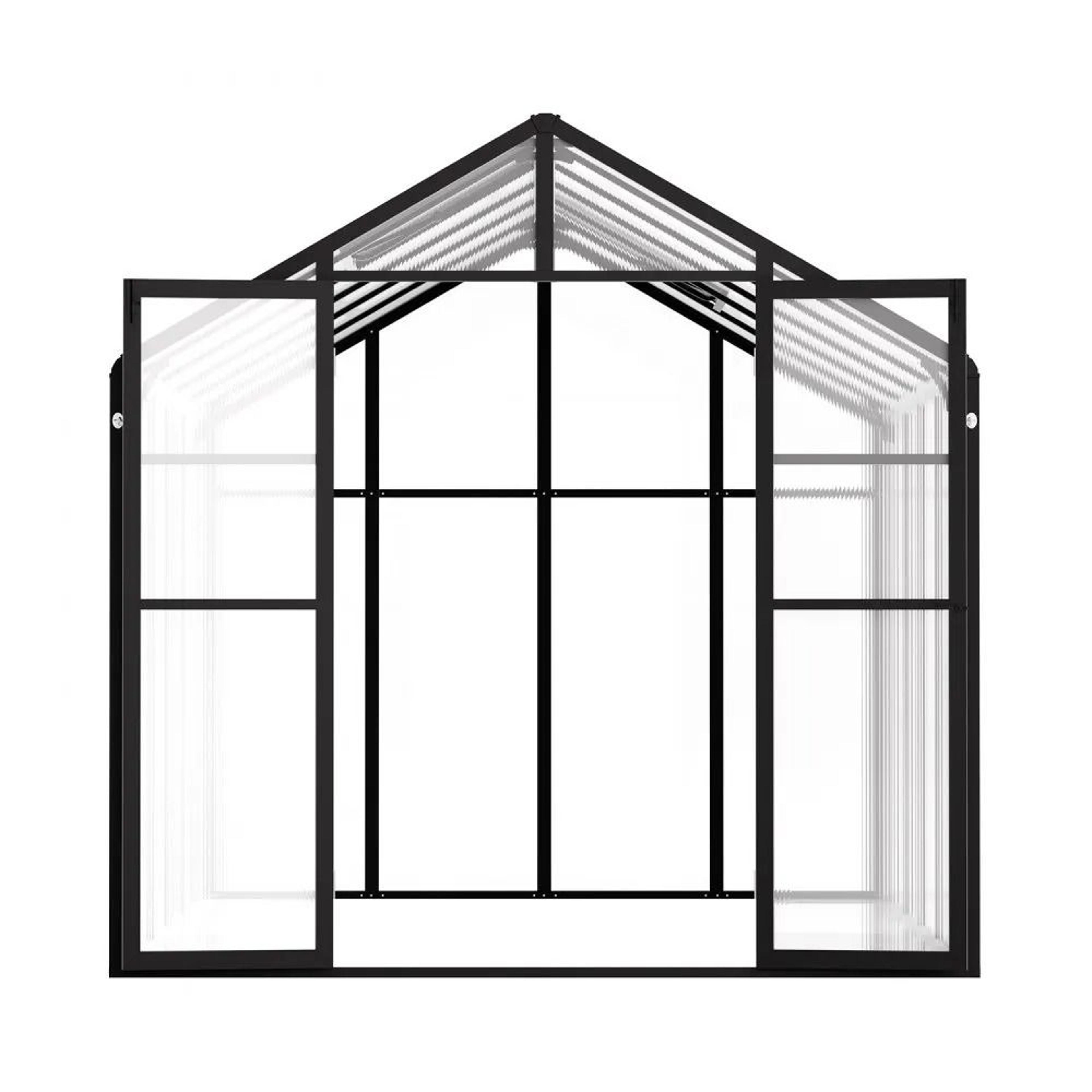 8 X 12 Ft Polycarbonate Greenhouse With Aluminum Frame And Adjustable Roof Vents 8