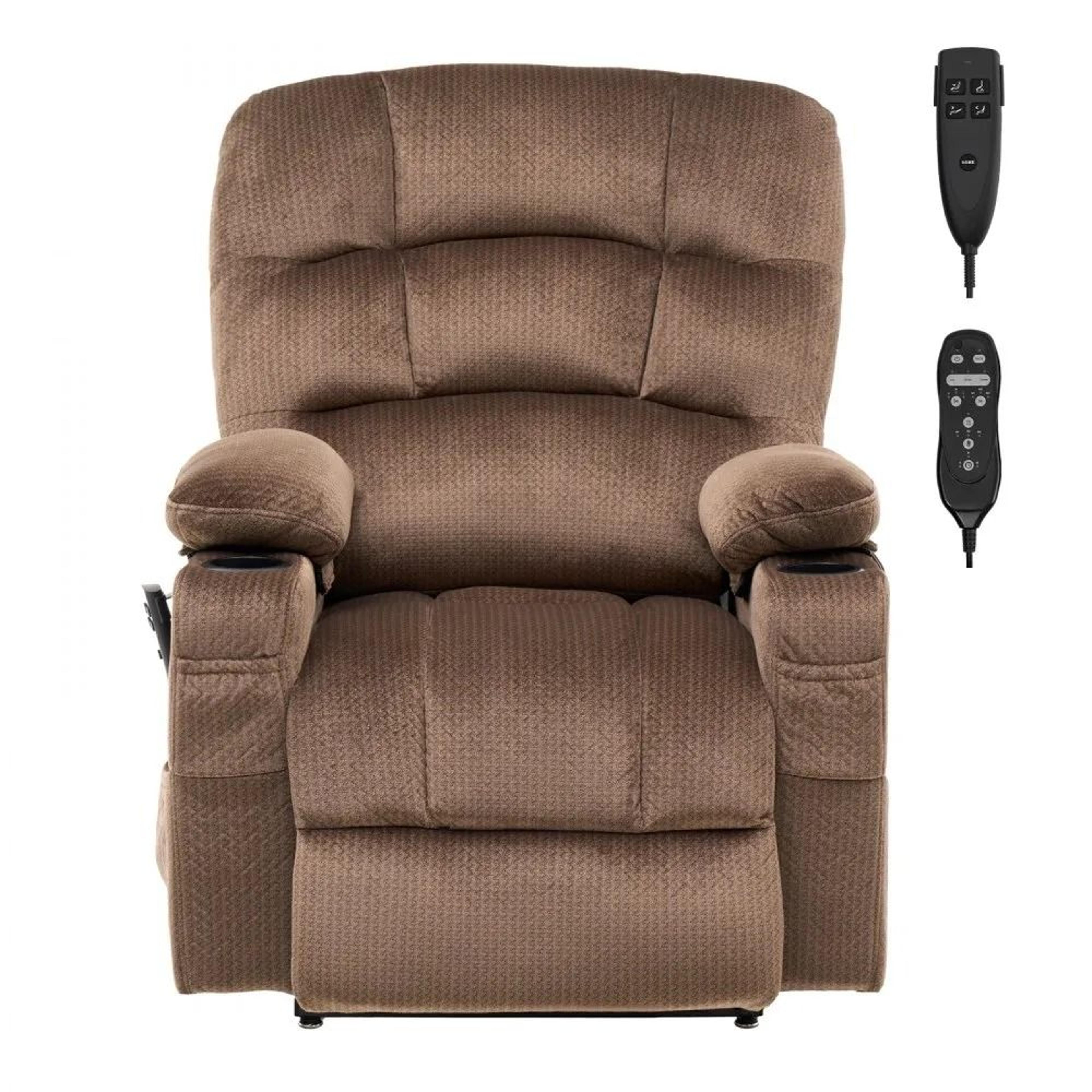 Dual Motor Power Lift Recliner Chair With Heat Massage Cup Holders And USB Charging 7