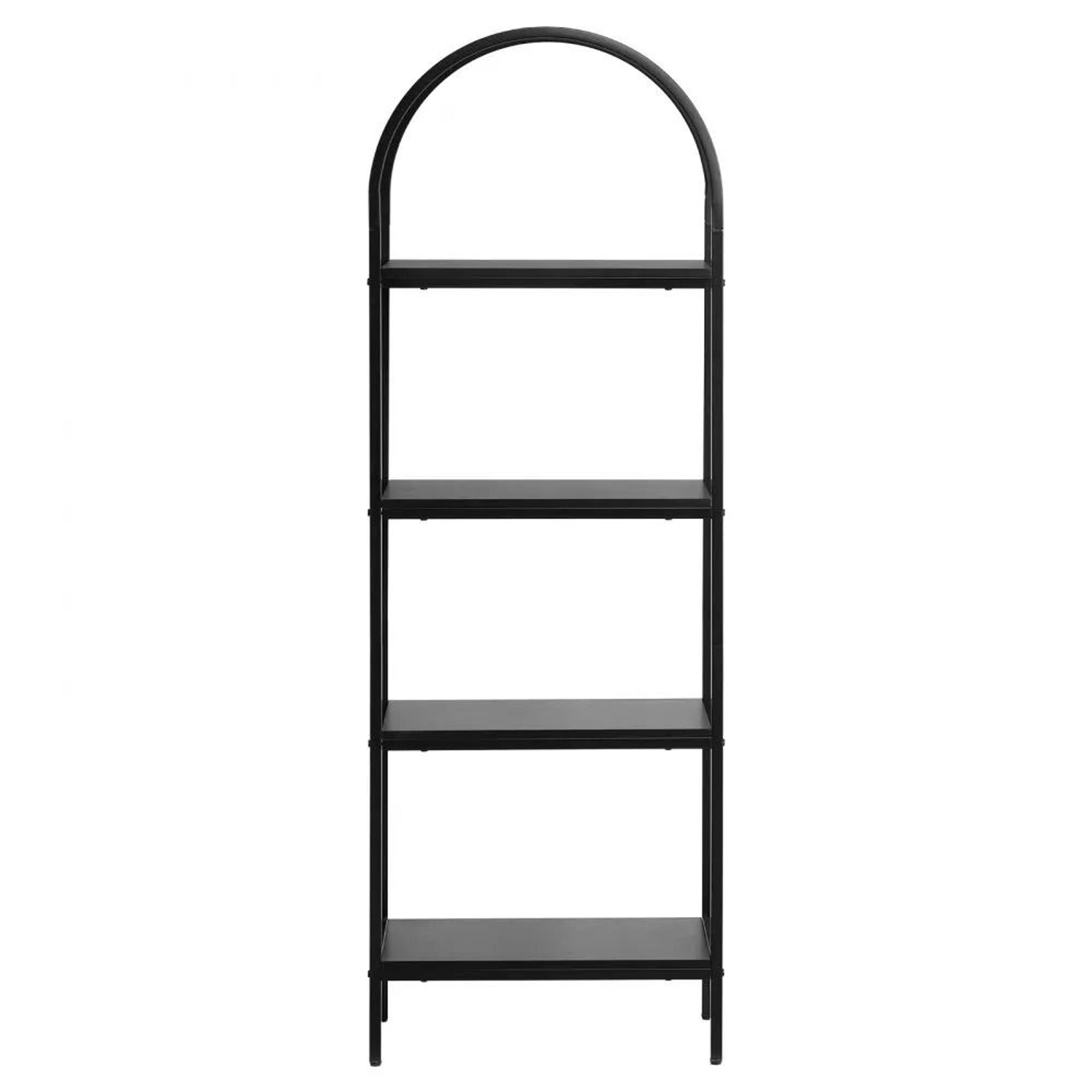 4Tier Arched Metal Bookshelf With MDF Open Shelves 9