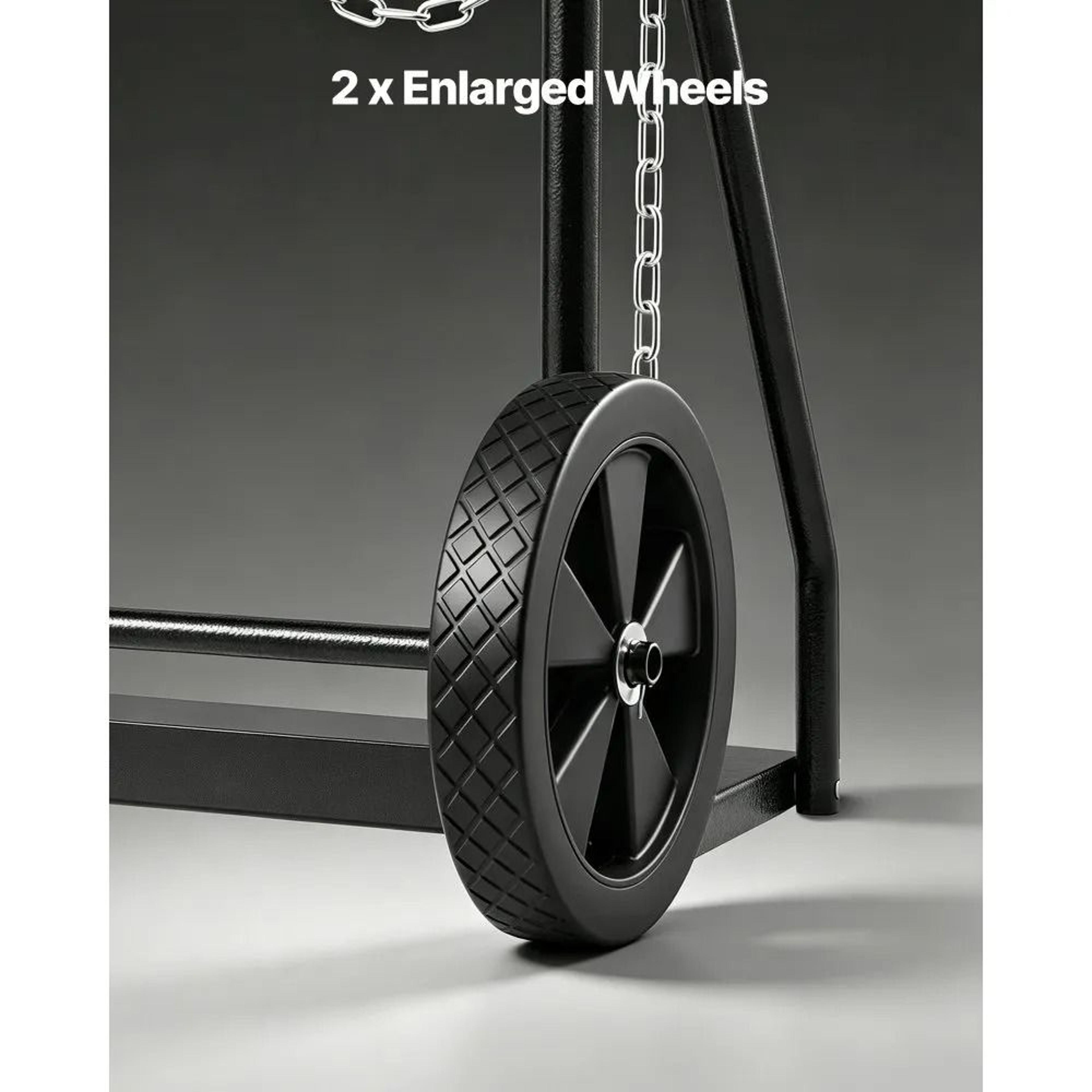 Dual Welding Cylinder Cart With 10 Inch Solid Wheels And 440 Lb Static Capacity 2