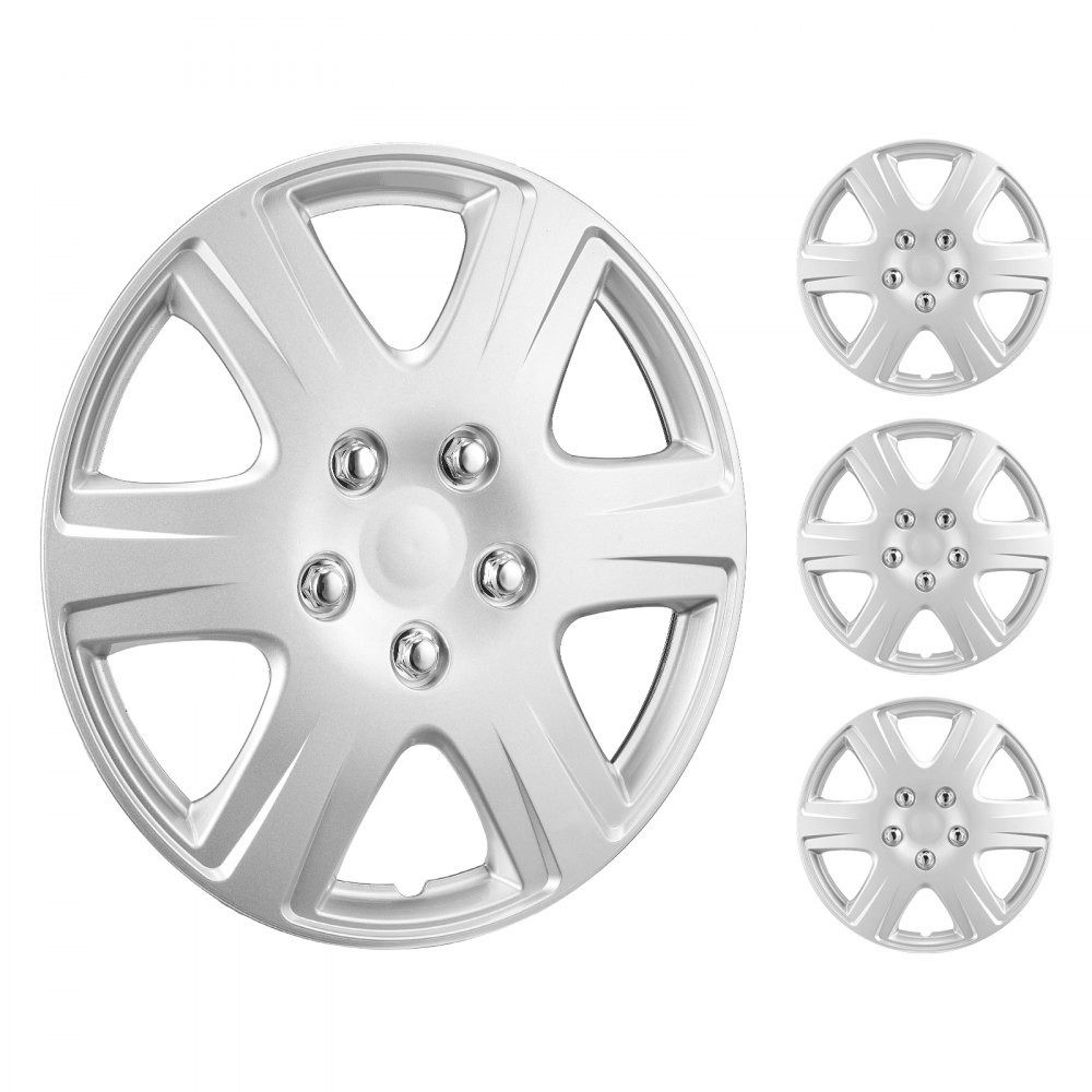 15 inch wheel rim cover hubcaps with snap-on fit and valve nozzle holes