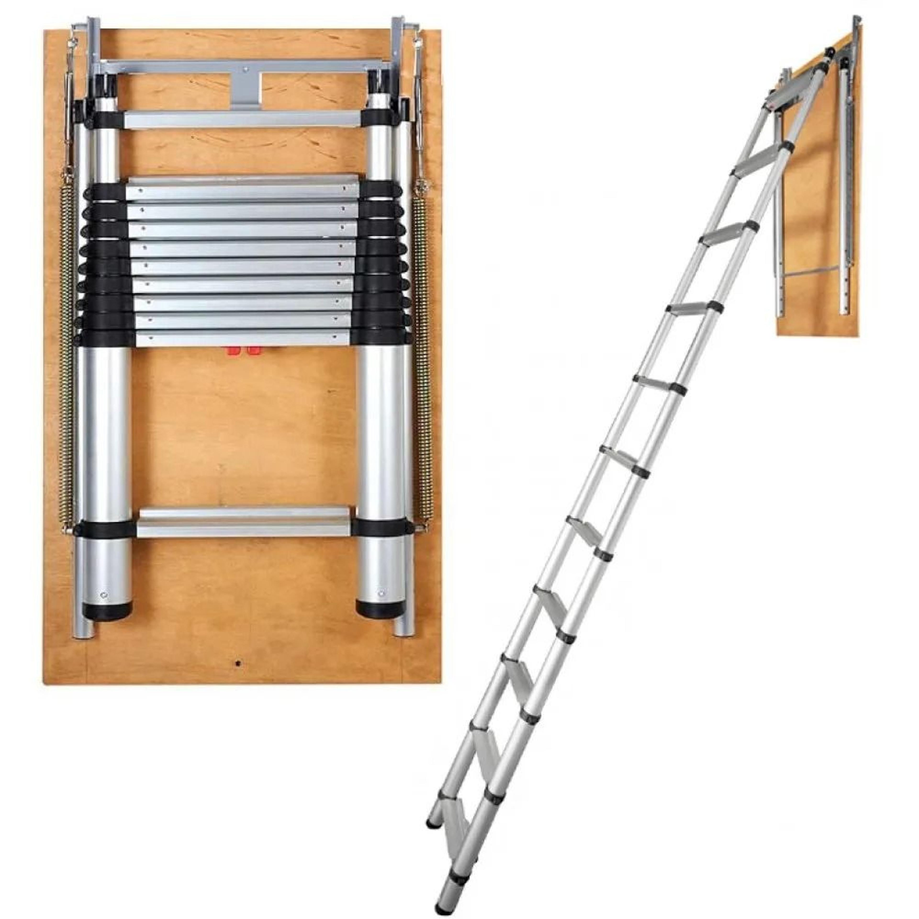 Telescoping Attic Ladder With Concealed Door 350 Lb Capacity For 98 To 105 Ft Ceilings 6